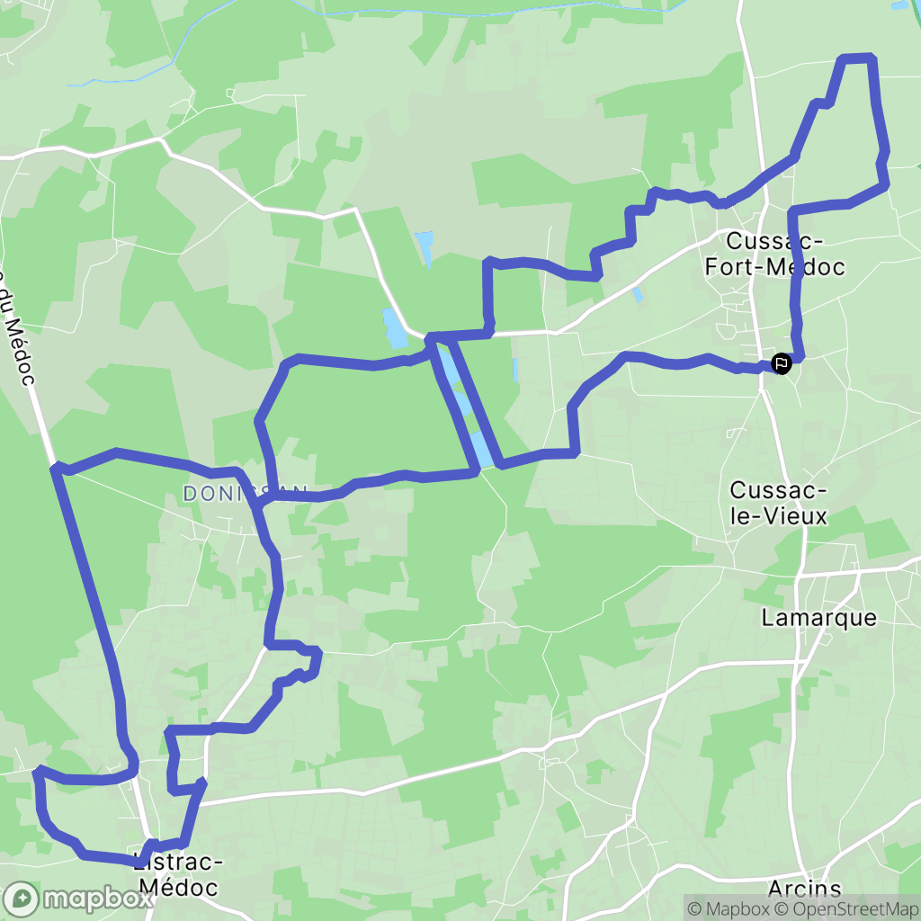 Cussac-Fort-Médoc : carte du parcours de randonnée - France