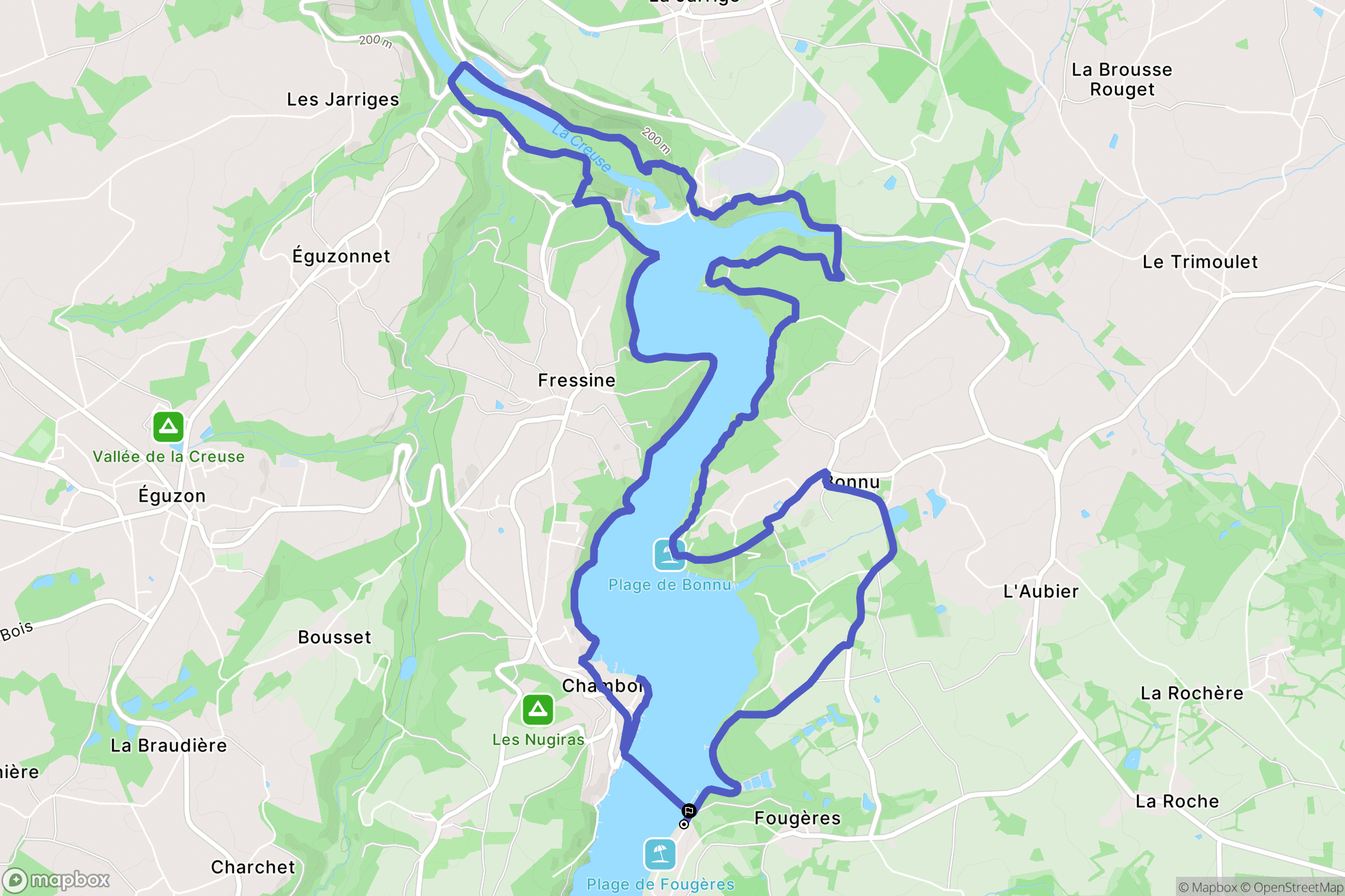 Saint-Plantaire : carte du parcours de randonnée - France