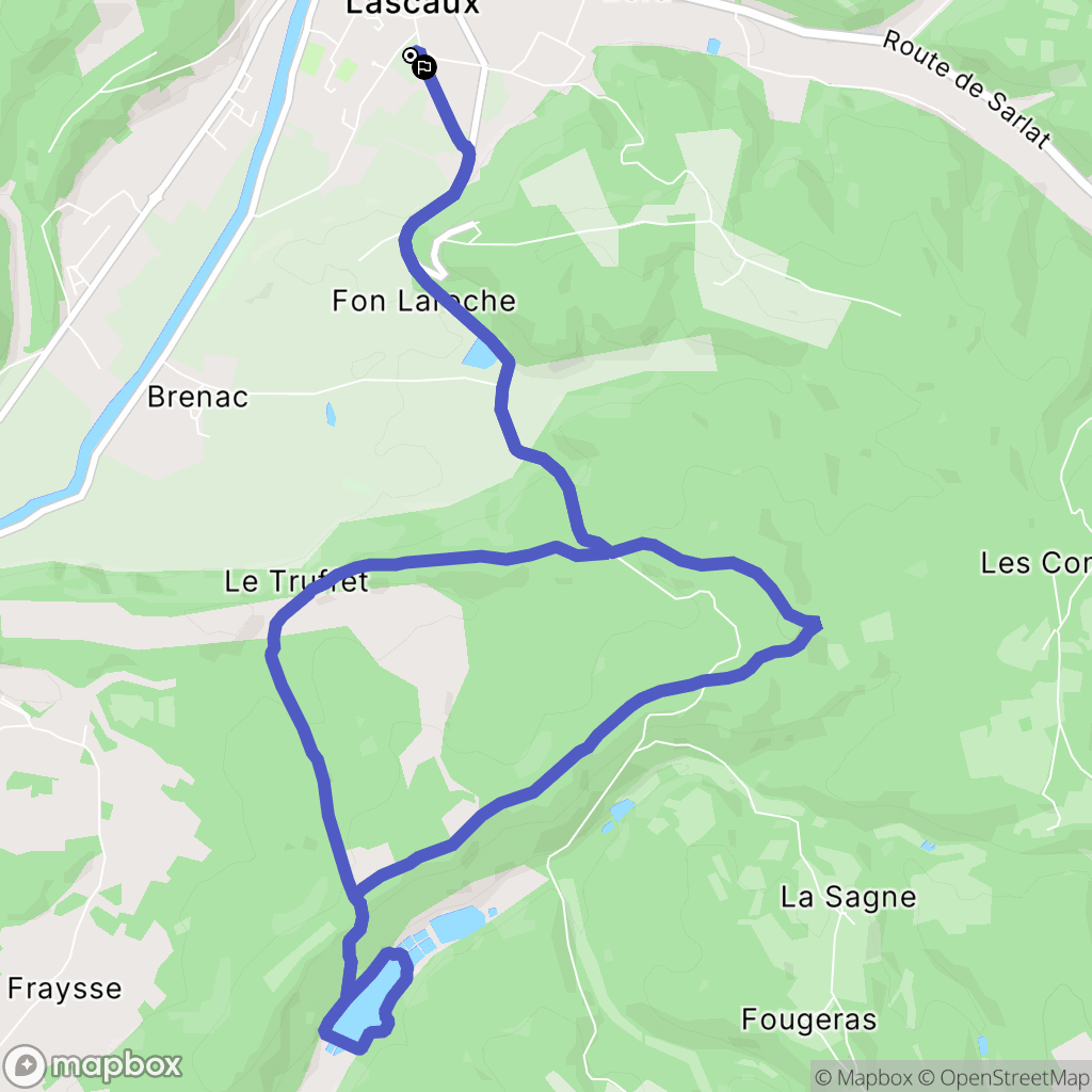 Montignac-Lascaux : carte du parcours de randonnée - France