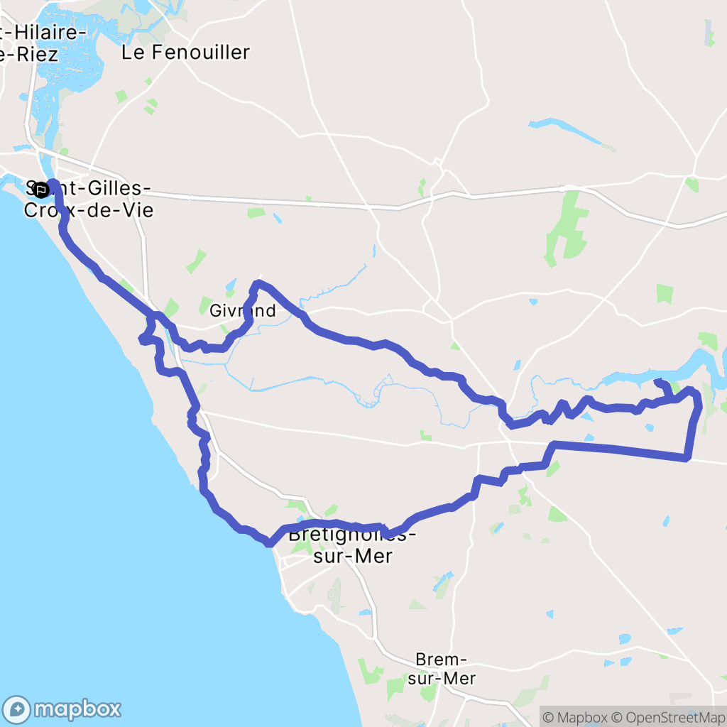 Saint-Gilles-Croix-de-Vie : carte du parcours de randonnée - France