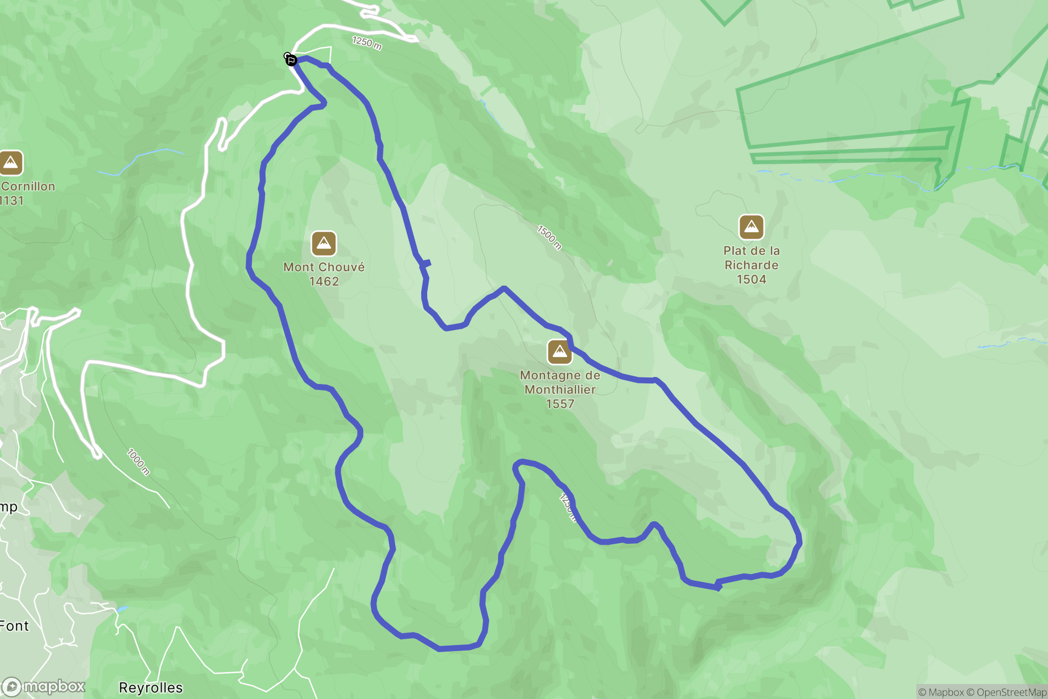 Job : carte du parcours de randonnée - France