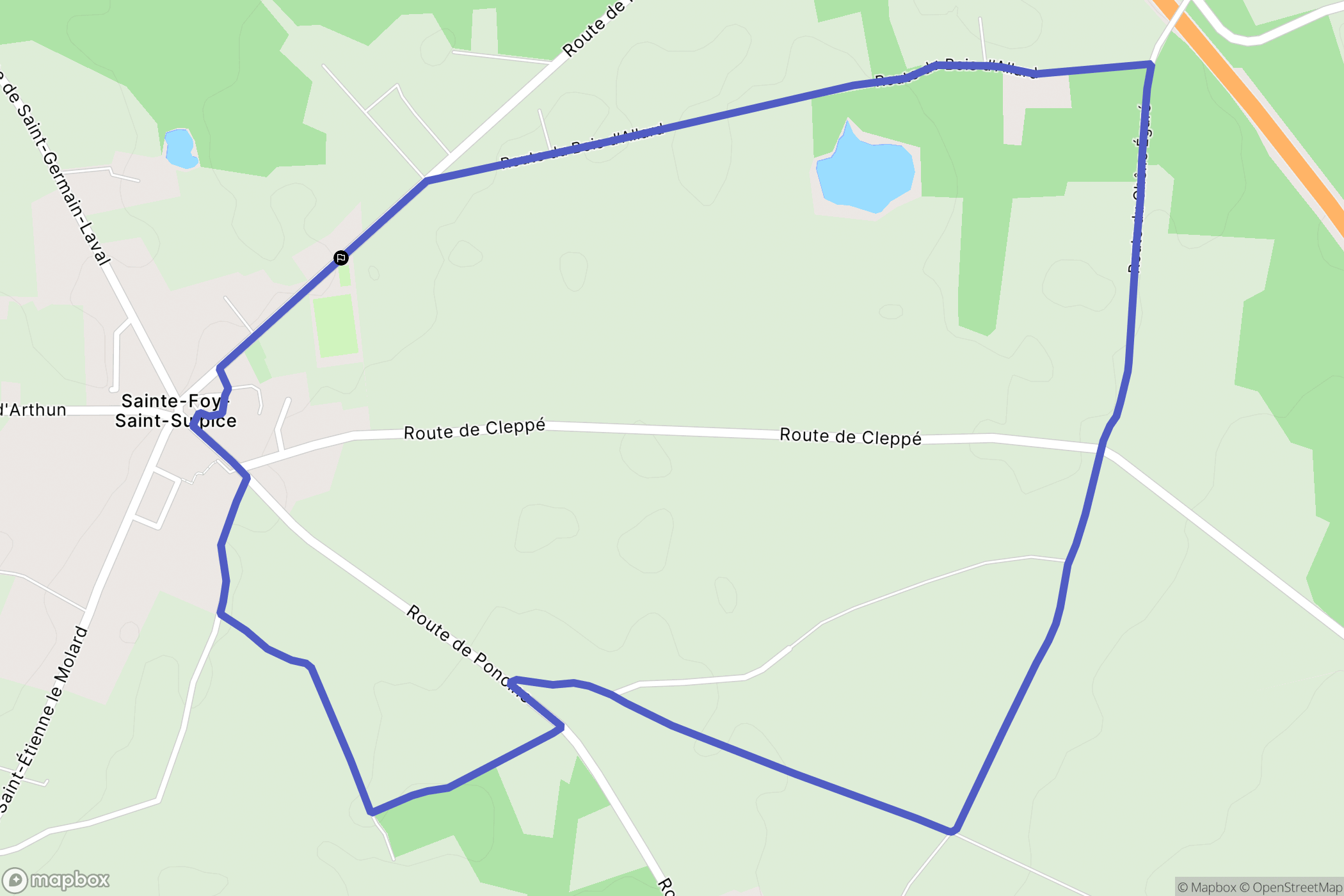 Sainte-Foy-Saint-Sulpice : carte du parcours de randonnée - France