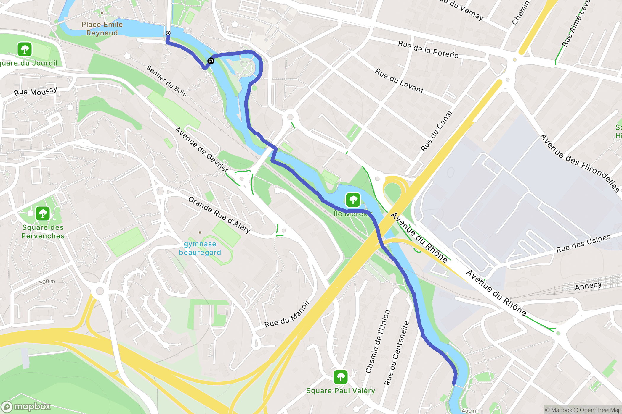 Annecy : carte du parcours de randonnée - France