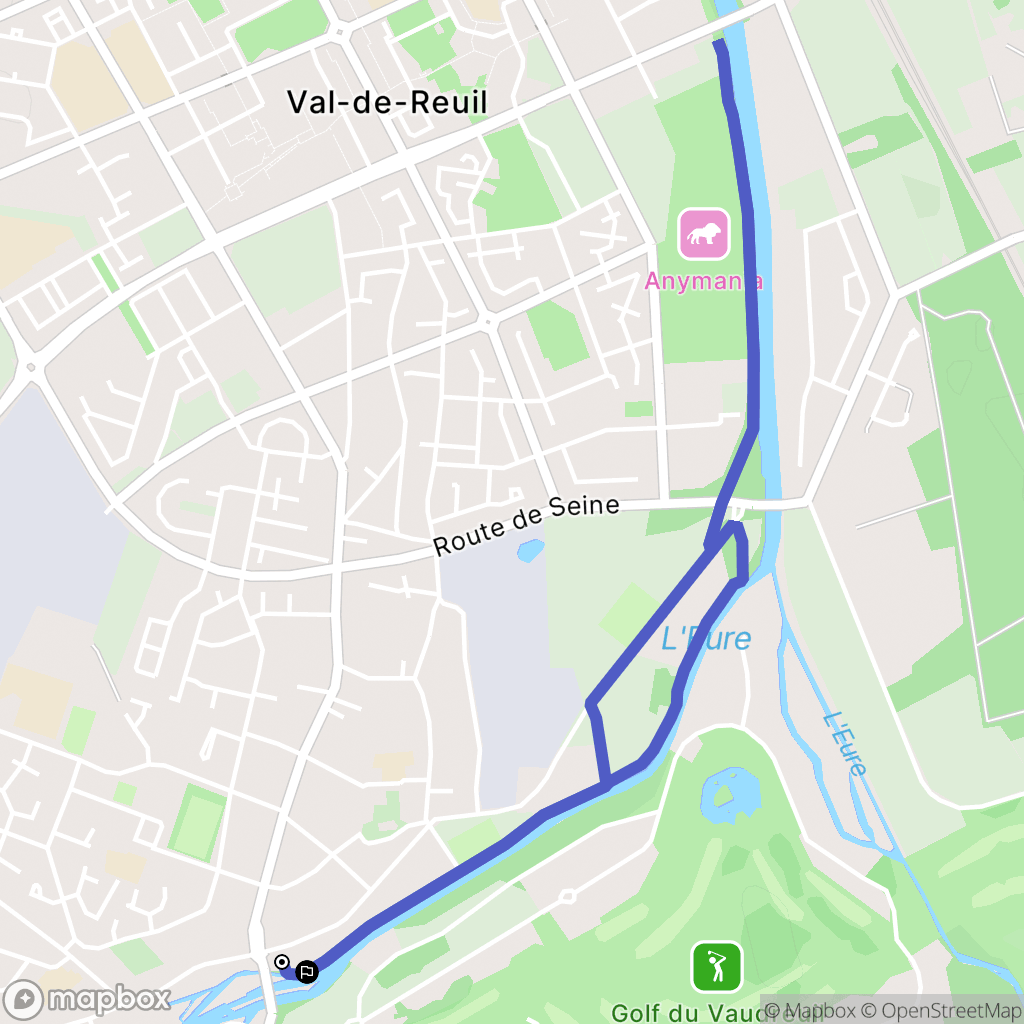 Le Vaudreuil : carte du parcours de randonnée - France