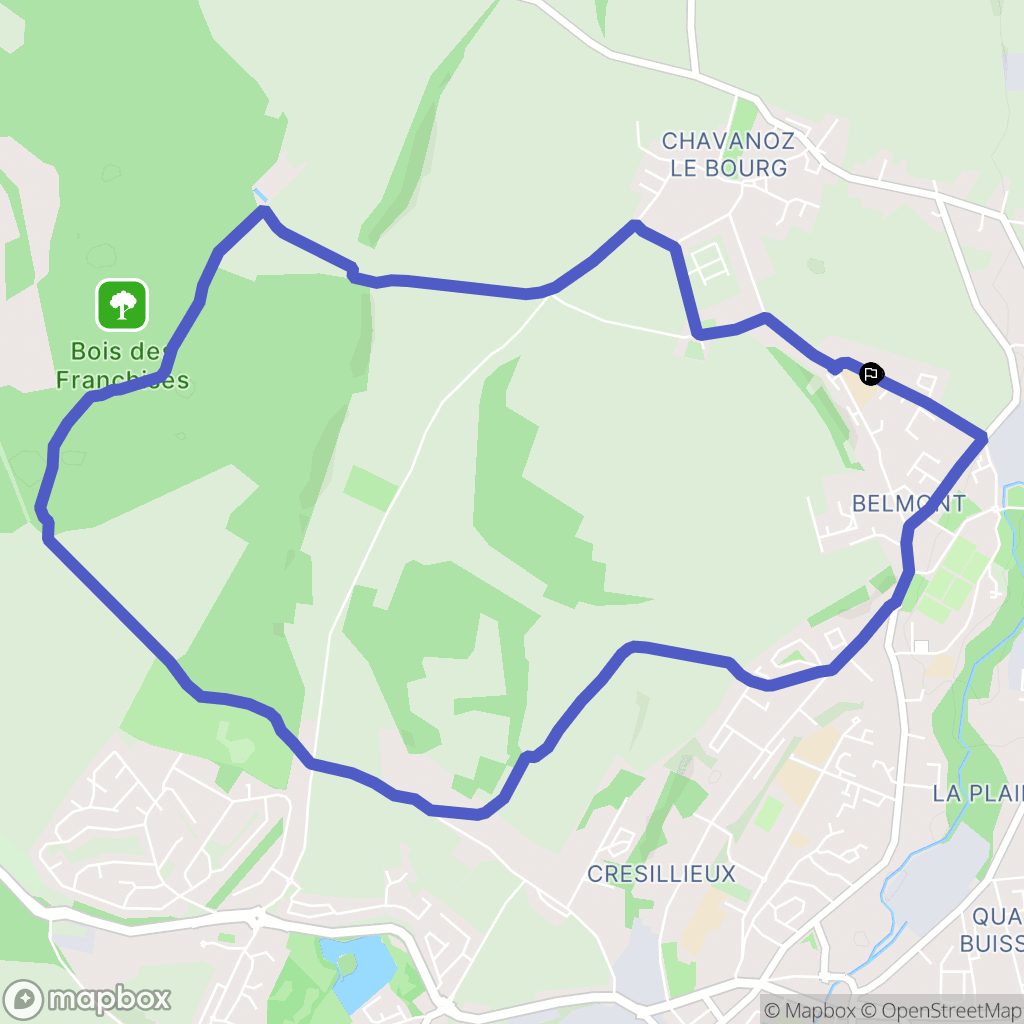 Chavanoz : carte du parcours de randonnée - France