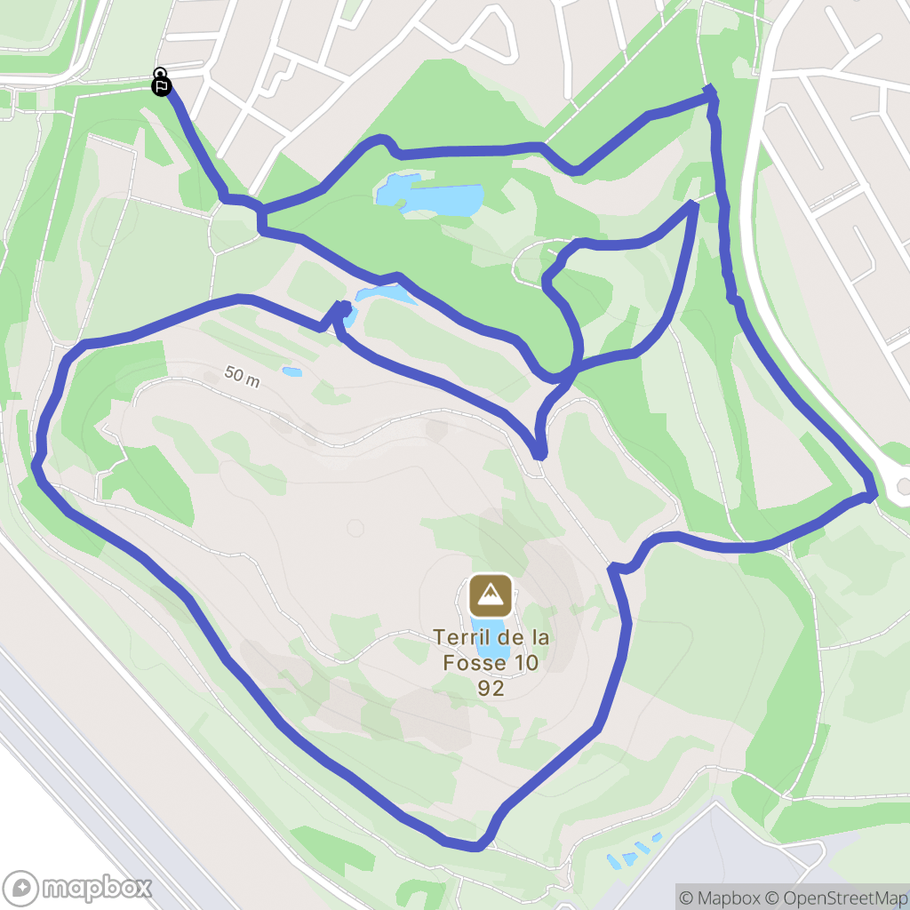 Oignies : carte du parcours de randonnée - France