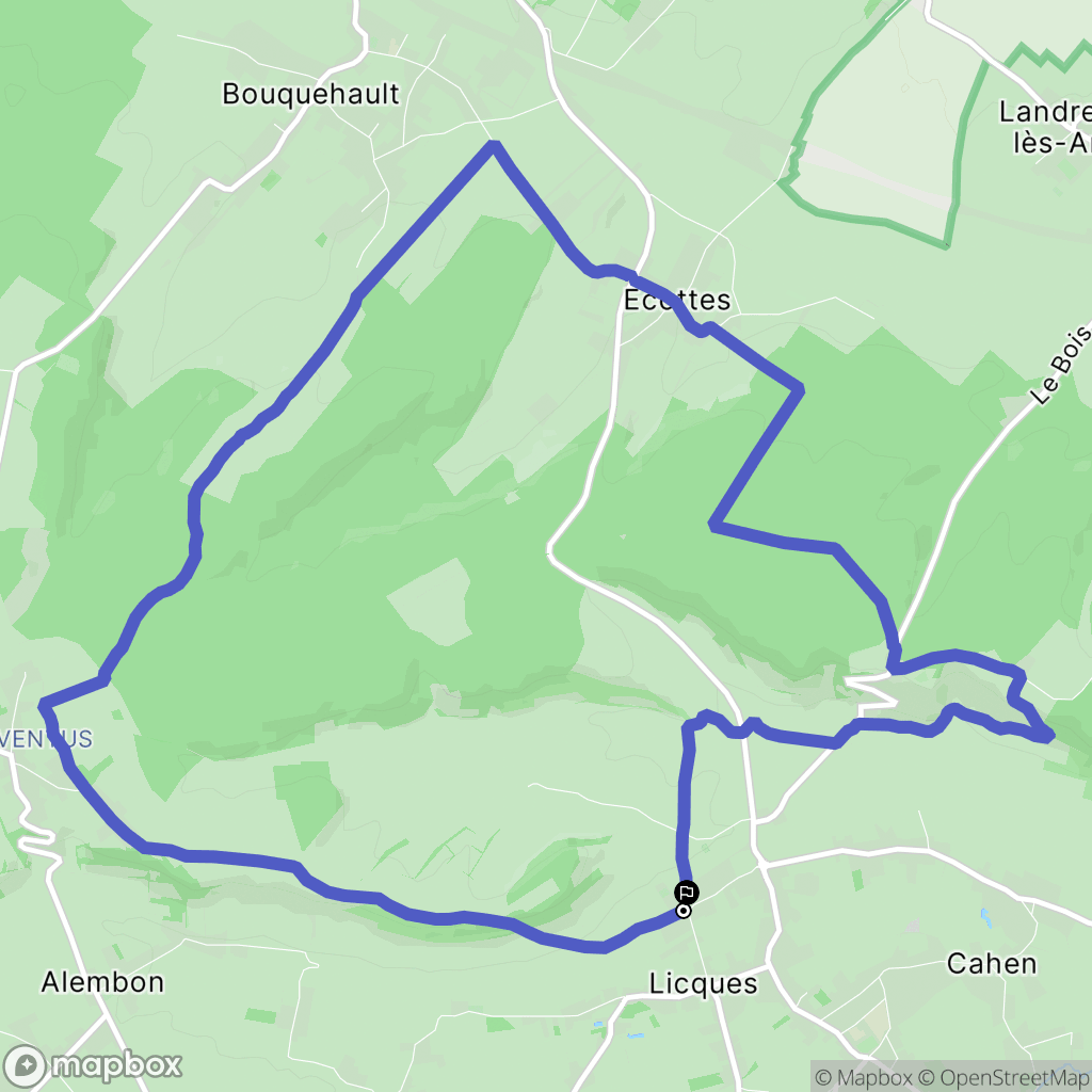 Licques : carte du parcours de randonnée - France