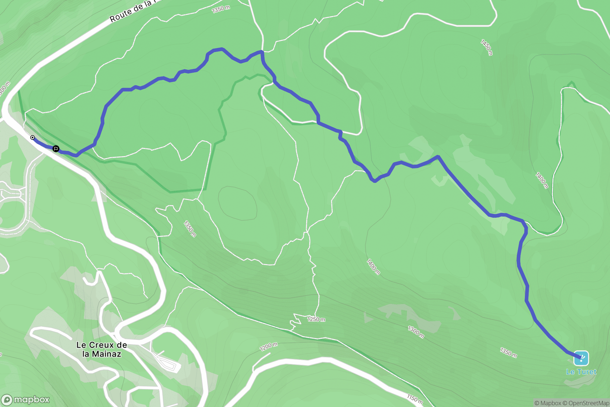 Gex : carte du parcours de randonnée - France