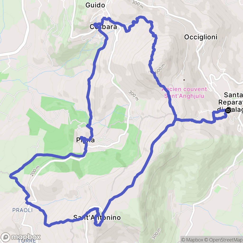 Santa-Reparata-di-Balagna : carte du parcours de randonnée - France