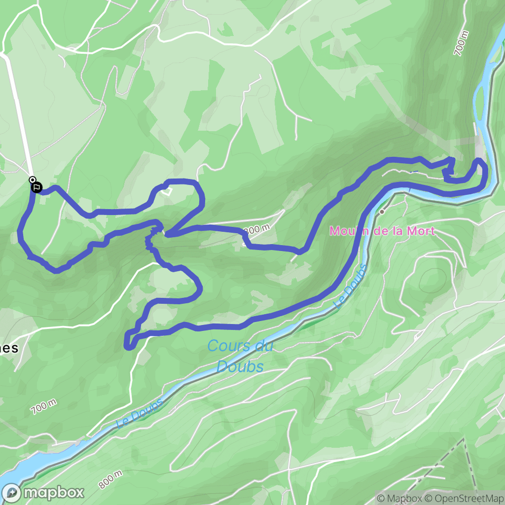 Charquemont : carte du parcours de randonnée - France