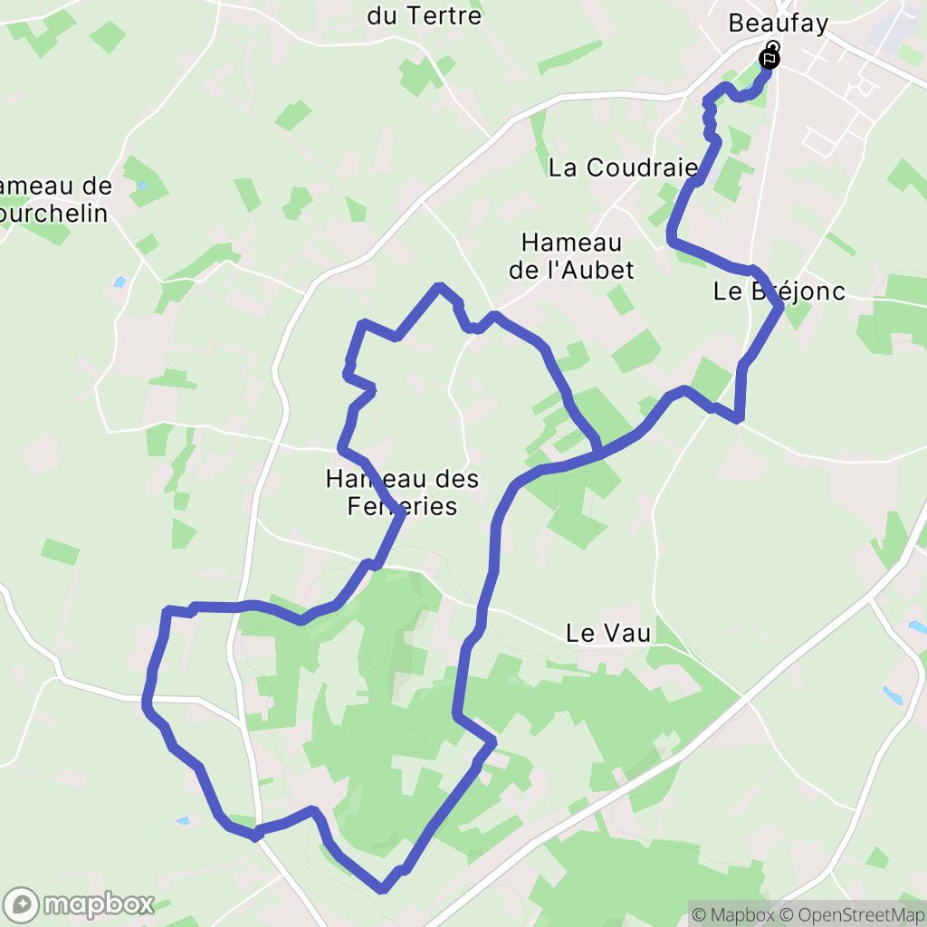 Beaufay : carte du parcours de randonnée - France