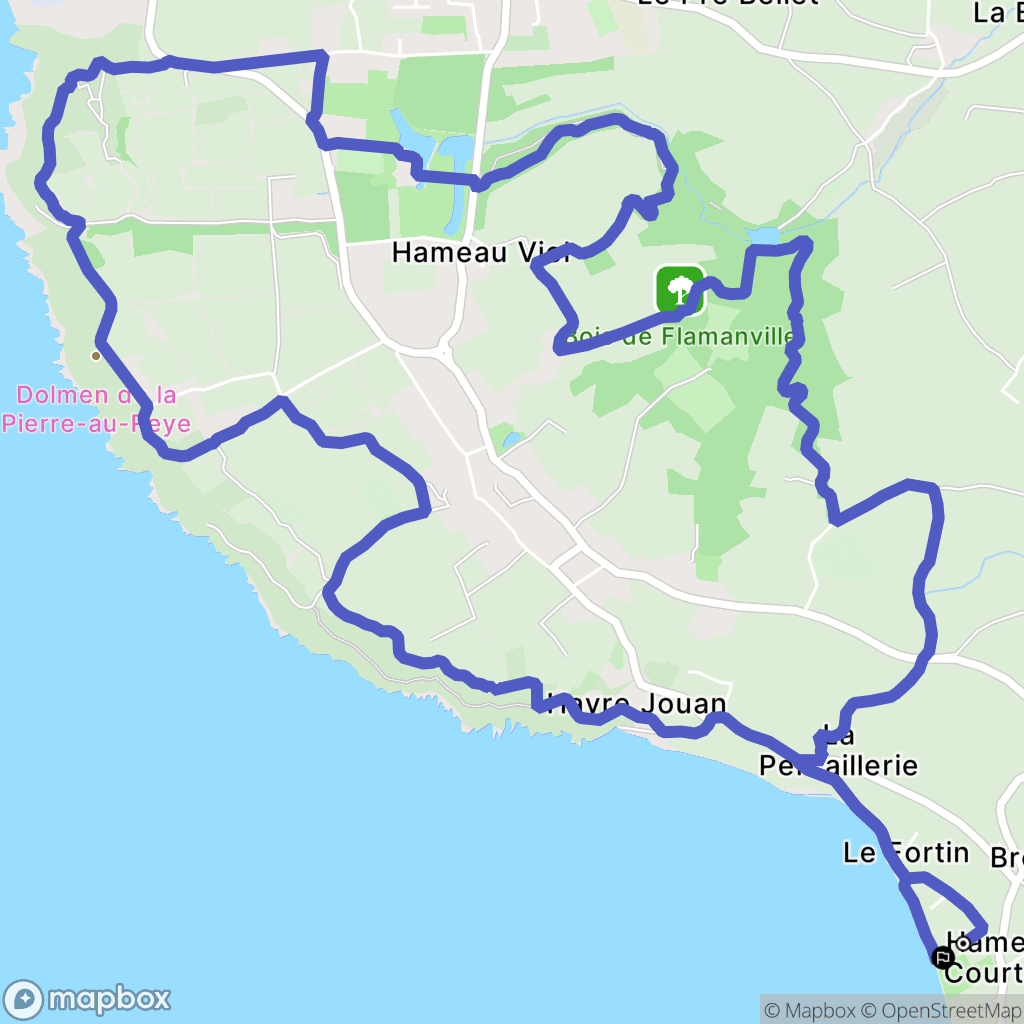 Les Pieux : carte du parcours de randonnée - France