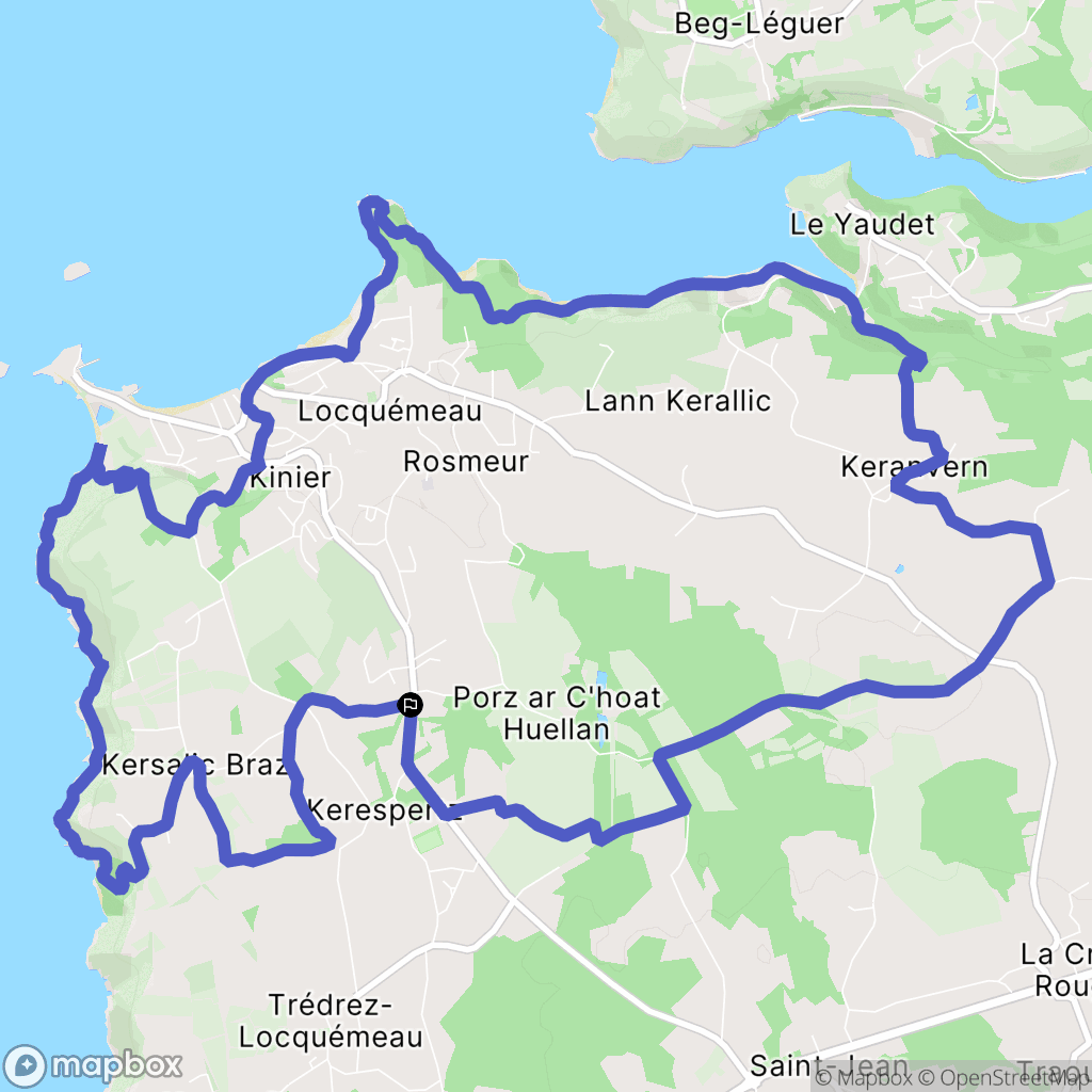 Trédrez-Locquémeau : carte du parcours de randonnée - France