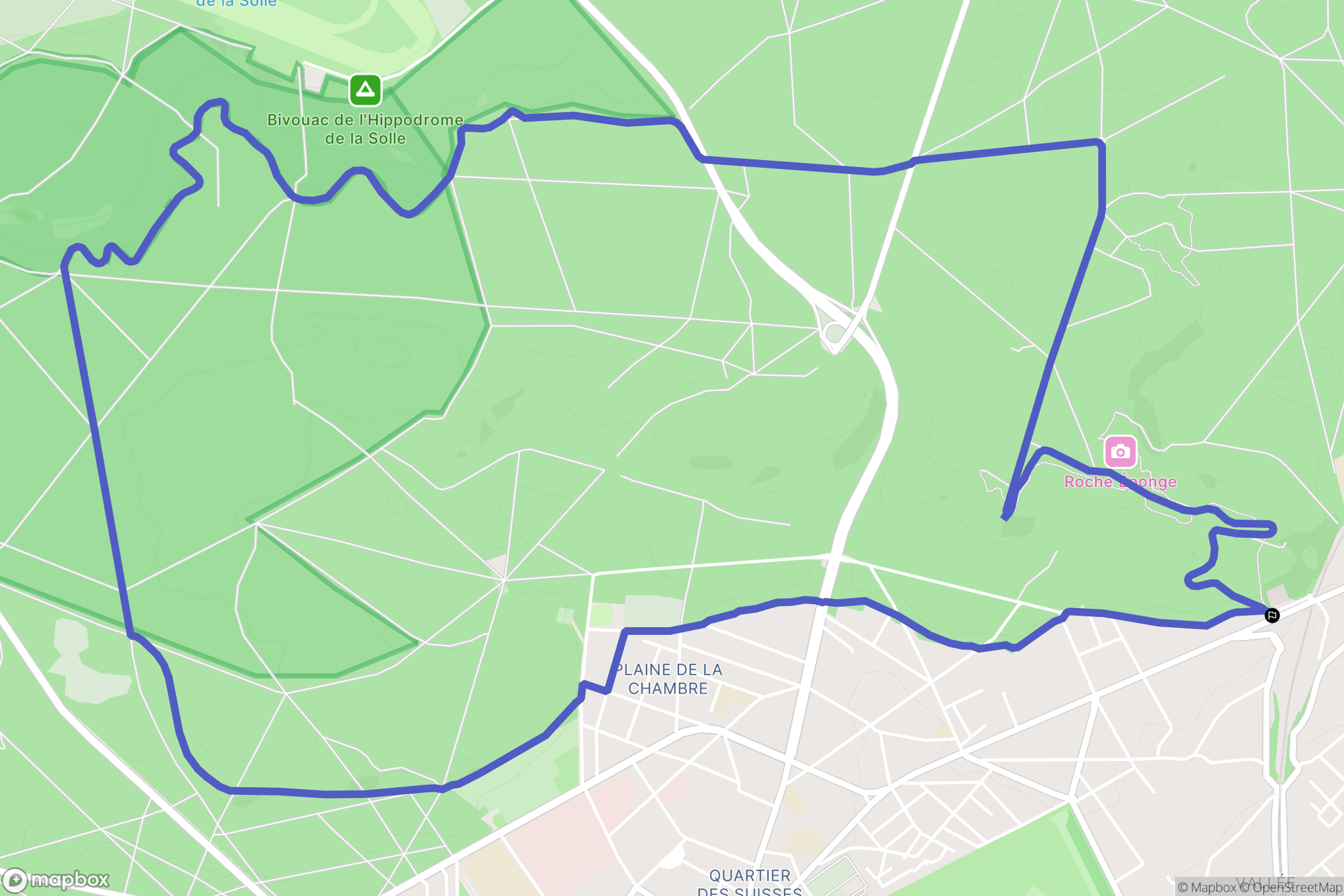 Avon : carte du parcours de randonnée - France