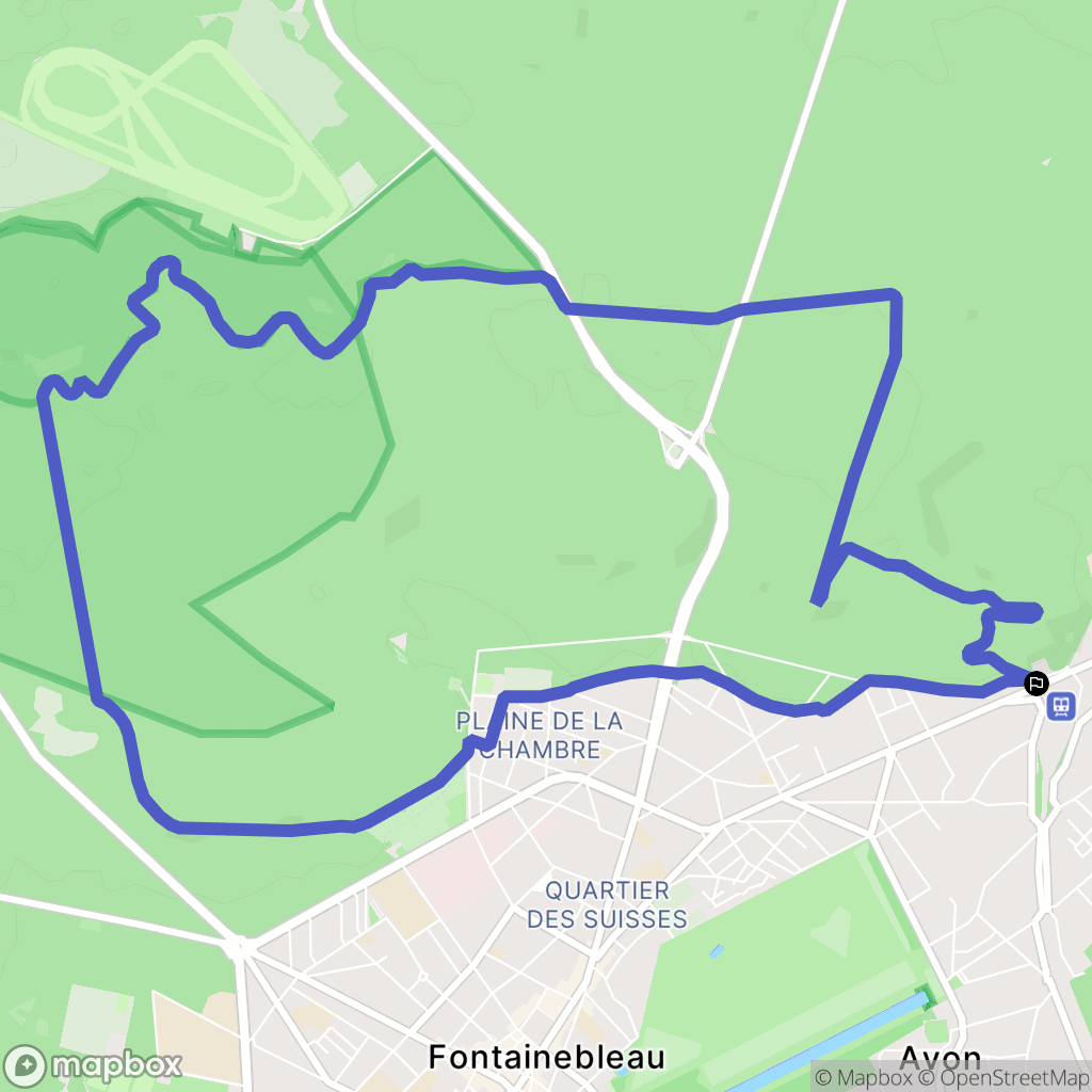 Avon : carte du parcours de randonnée - France