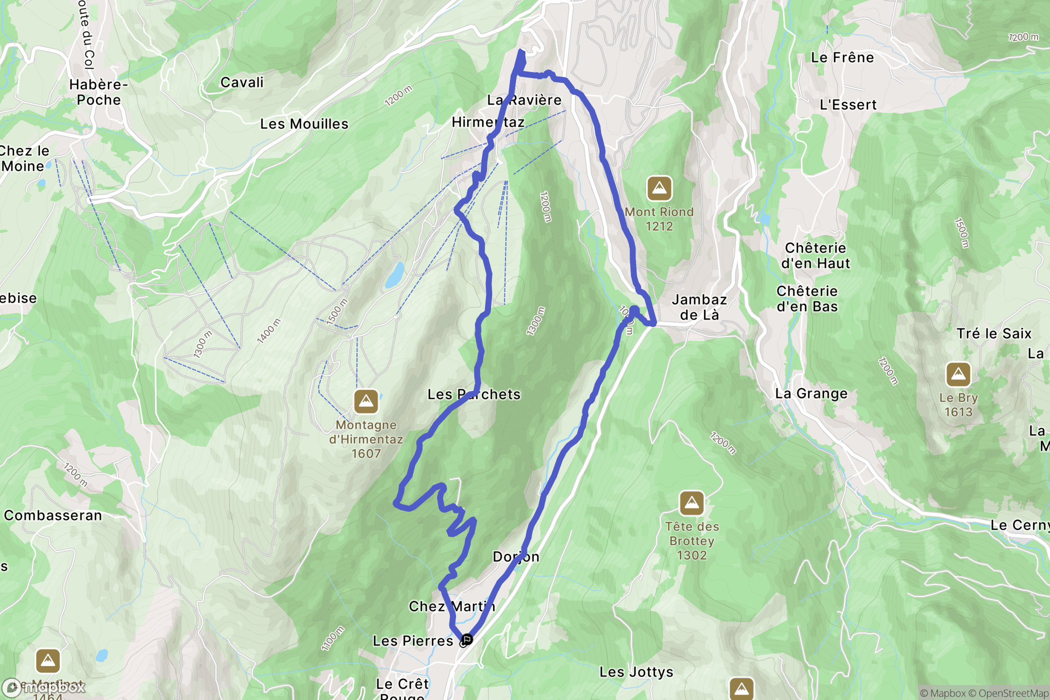 Mégevette : carte du parcours de randonnée - France