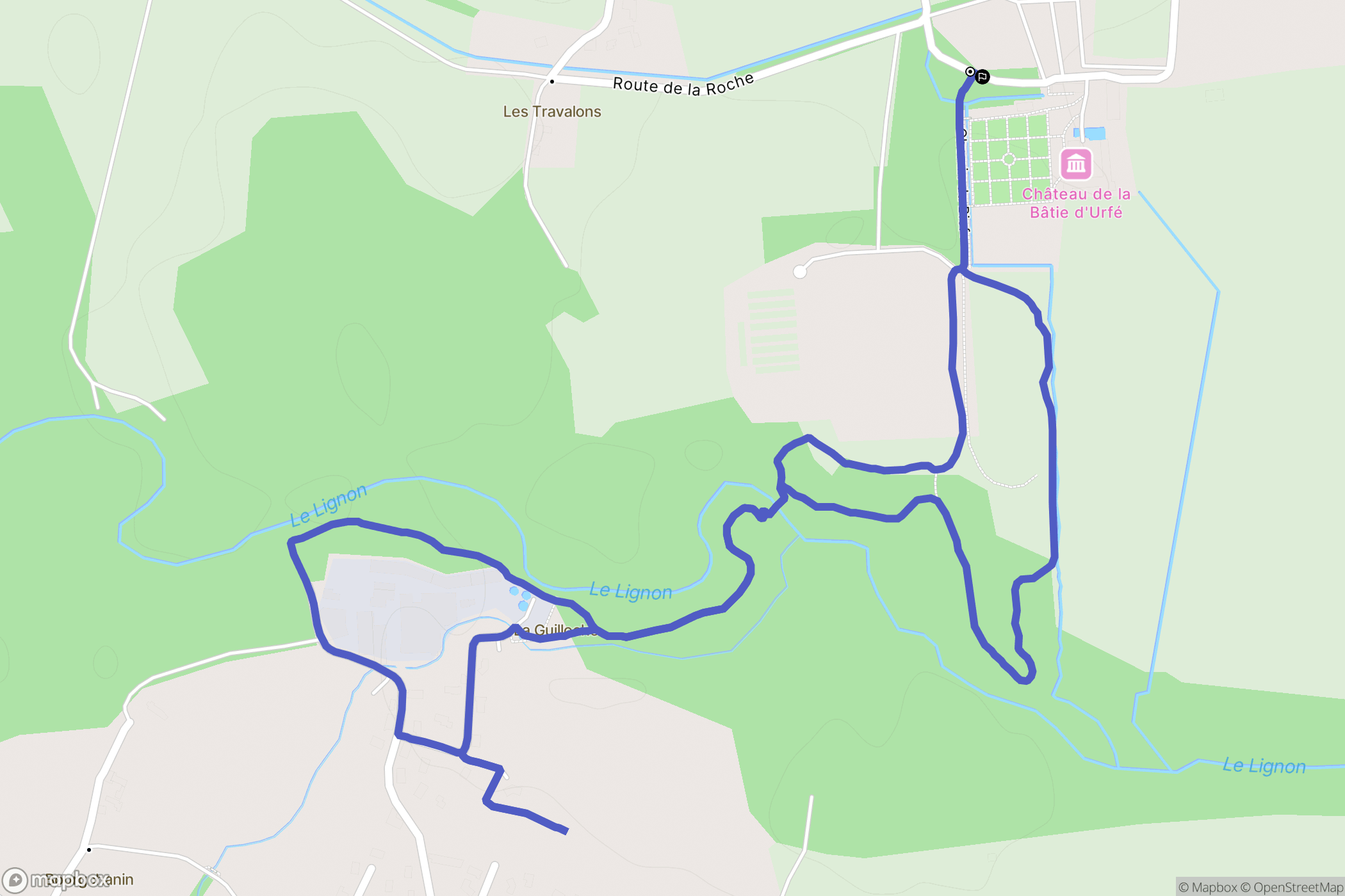 Saint-Étienne-le-Molard : carte du parcours de randonnée - France