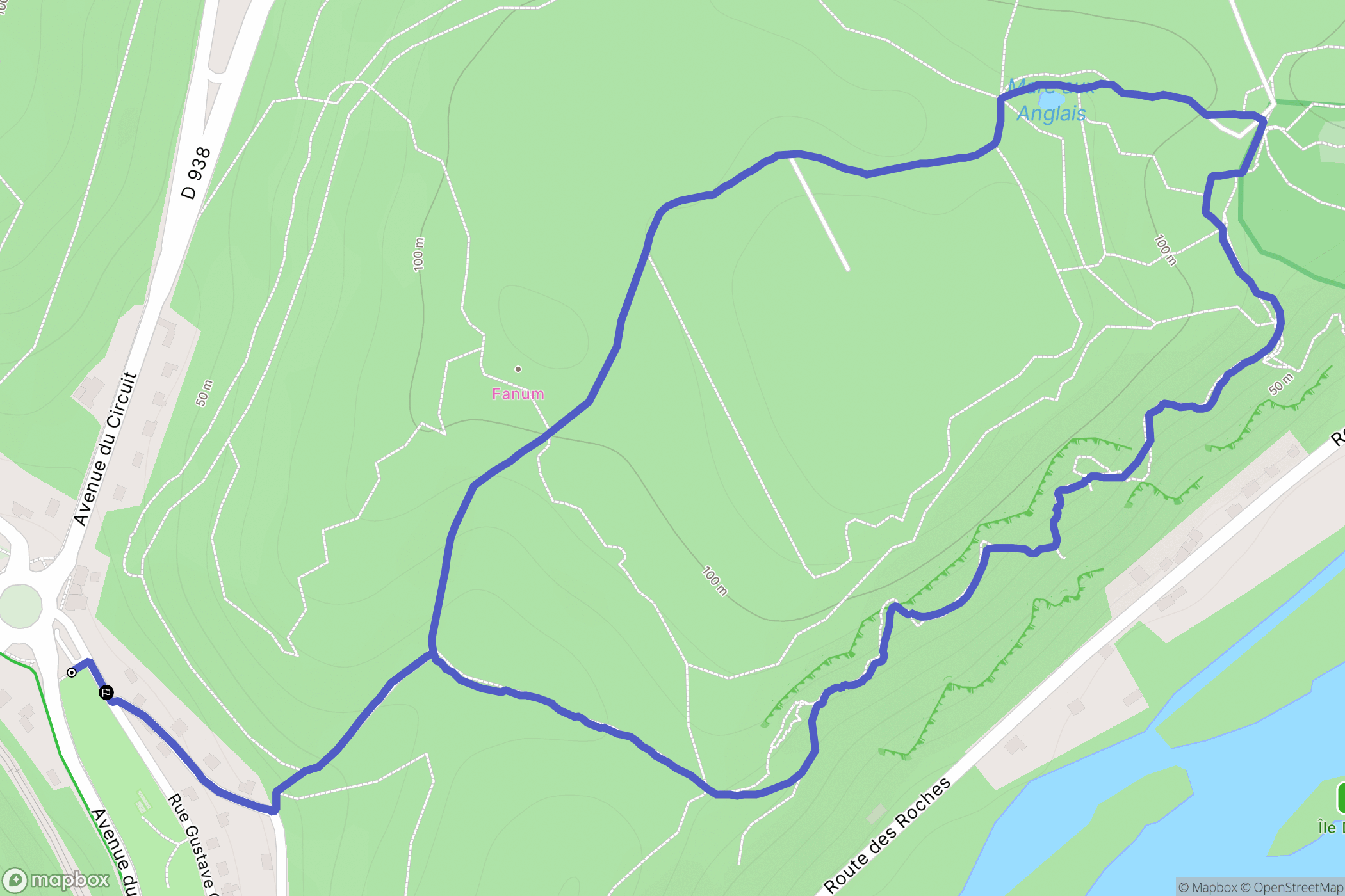 Orival : carte du parcours de randonnée - France
