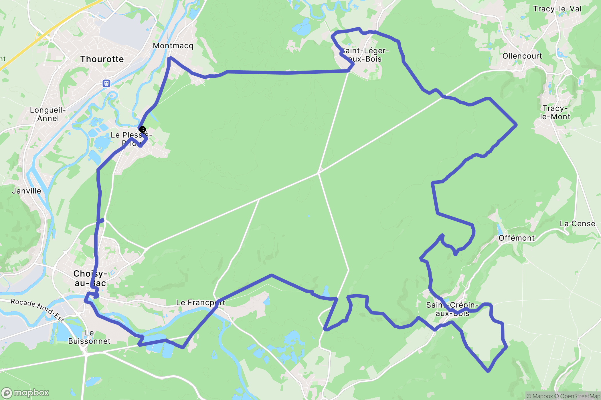 Le Plessis-Brion : carte du parcours de randonnée - France