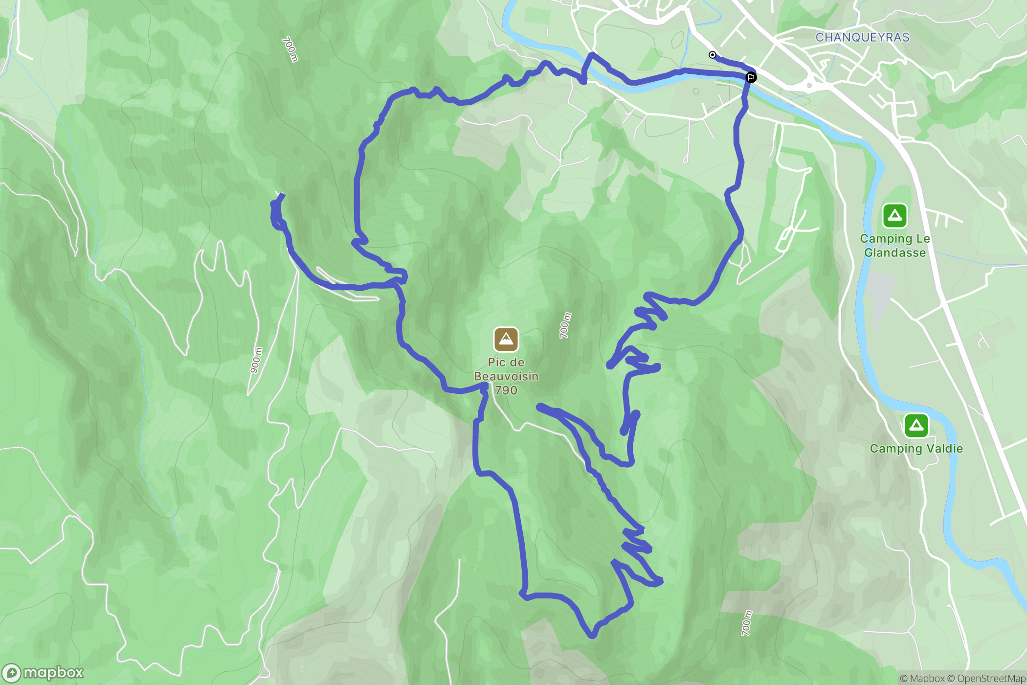 Die : carte du parcours de randonnée - France