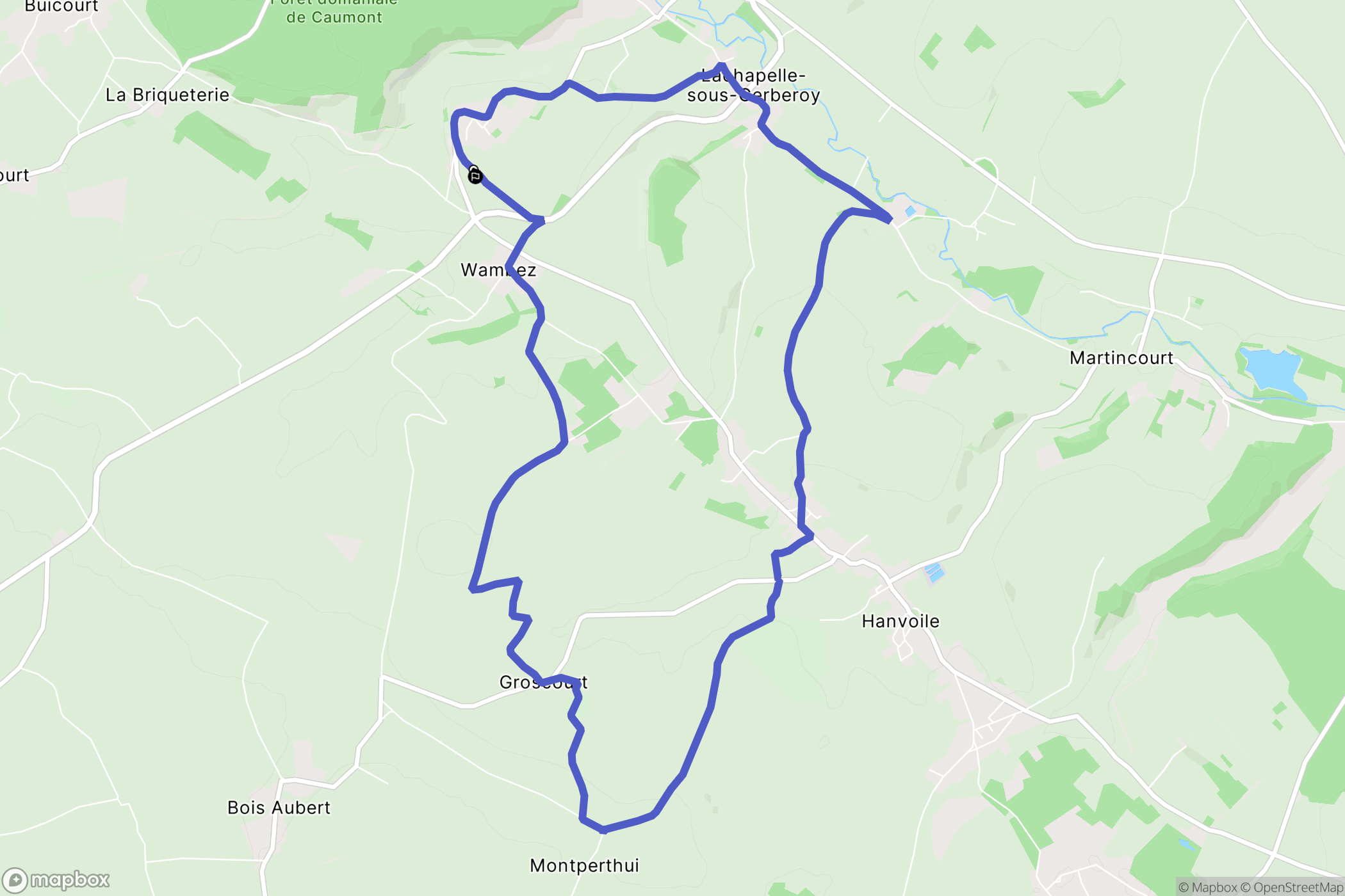 Gerberoy : carte du parcours de randonnée - France