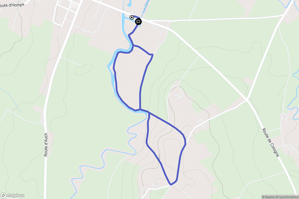Solomiac : carte du parcours de randonnée - France