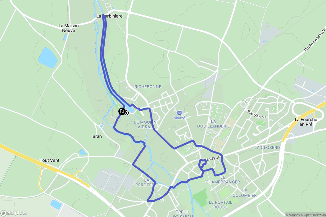 Mauzé-sur-le-Mignon : carte du parcours de randonnée - France