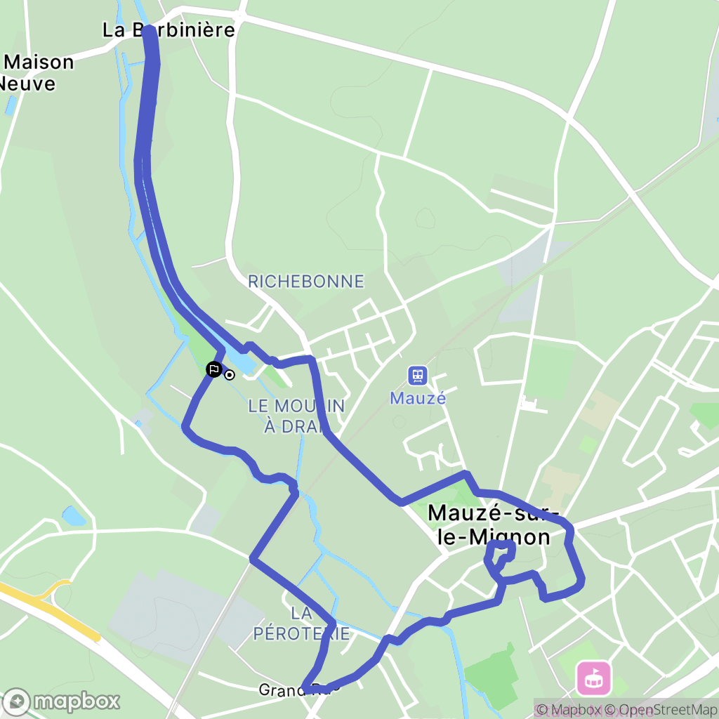 Mauzé-sur-le-Mignon : carte du parcours de randonnée - France