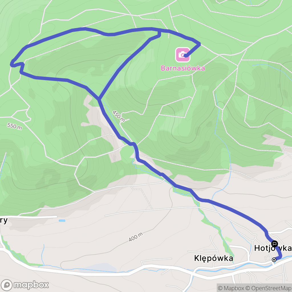 Bysina: mapa trasy - Poland