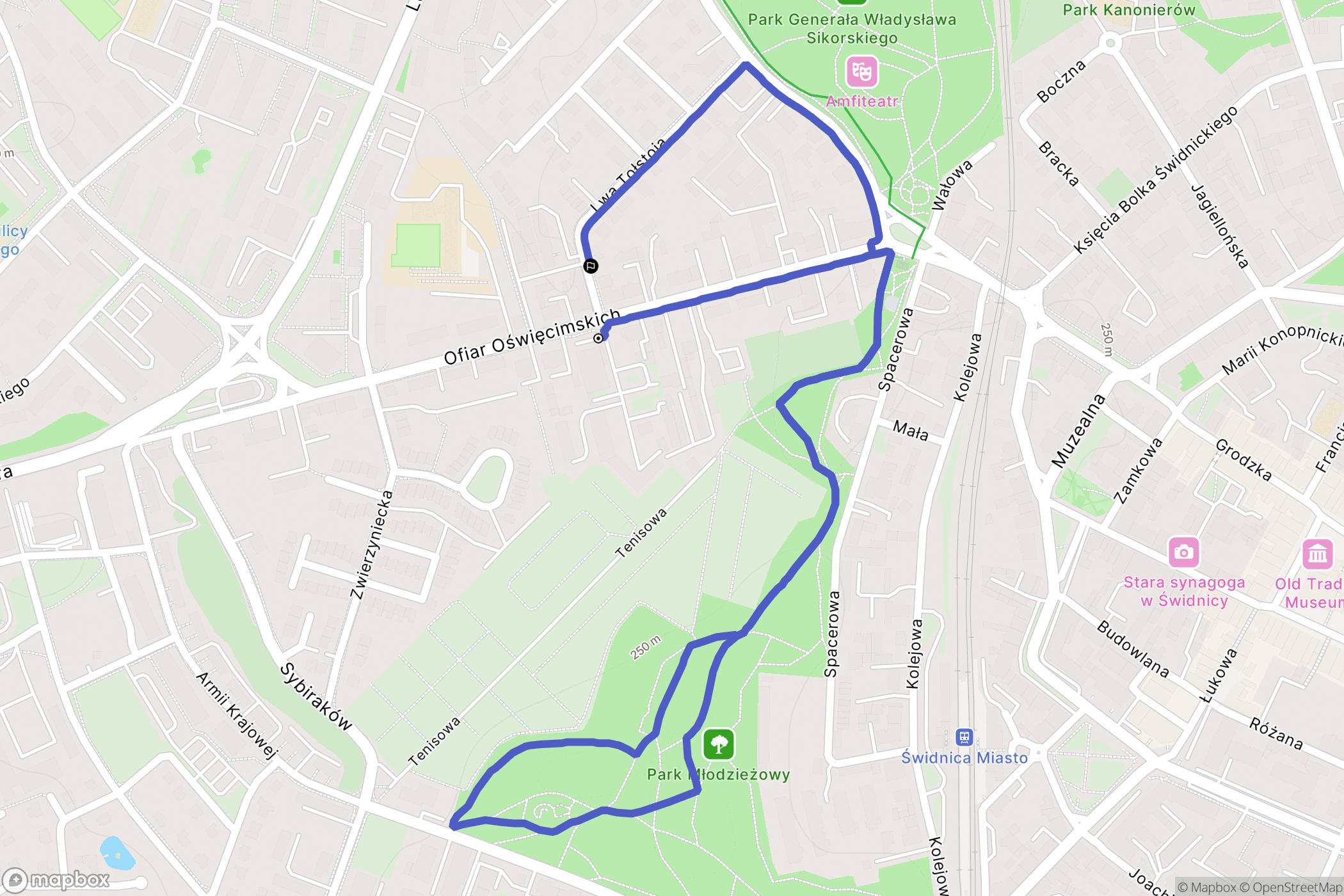 Świdnica: mapa trasy - Poland