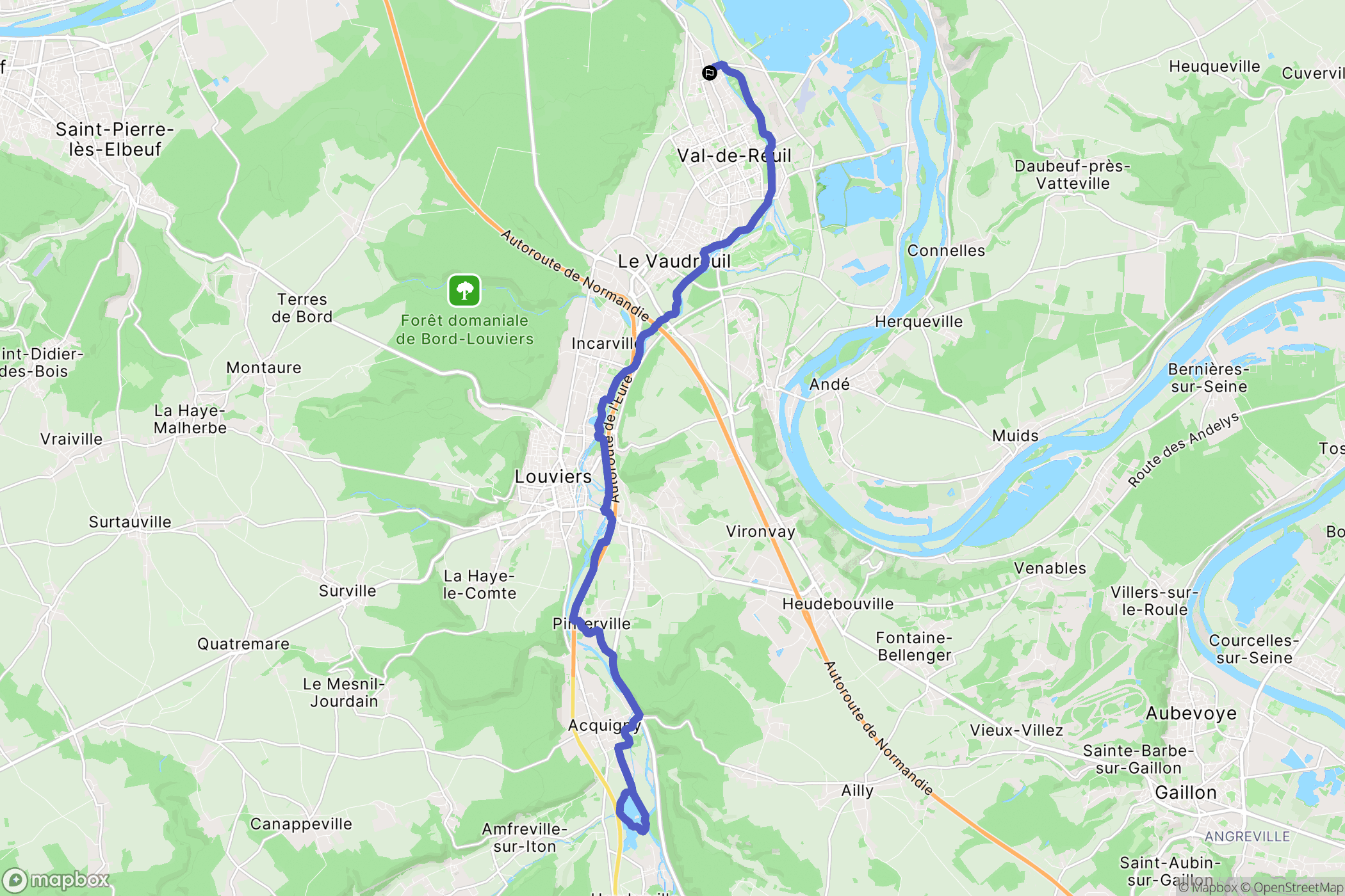 Léry : carte du parcours de randonnée - France