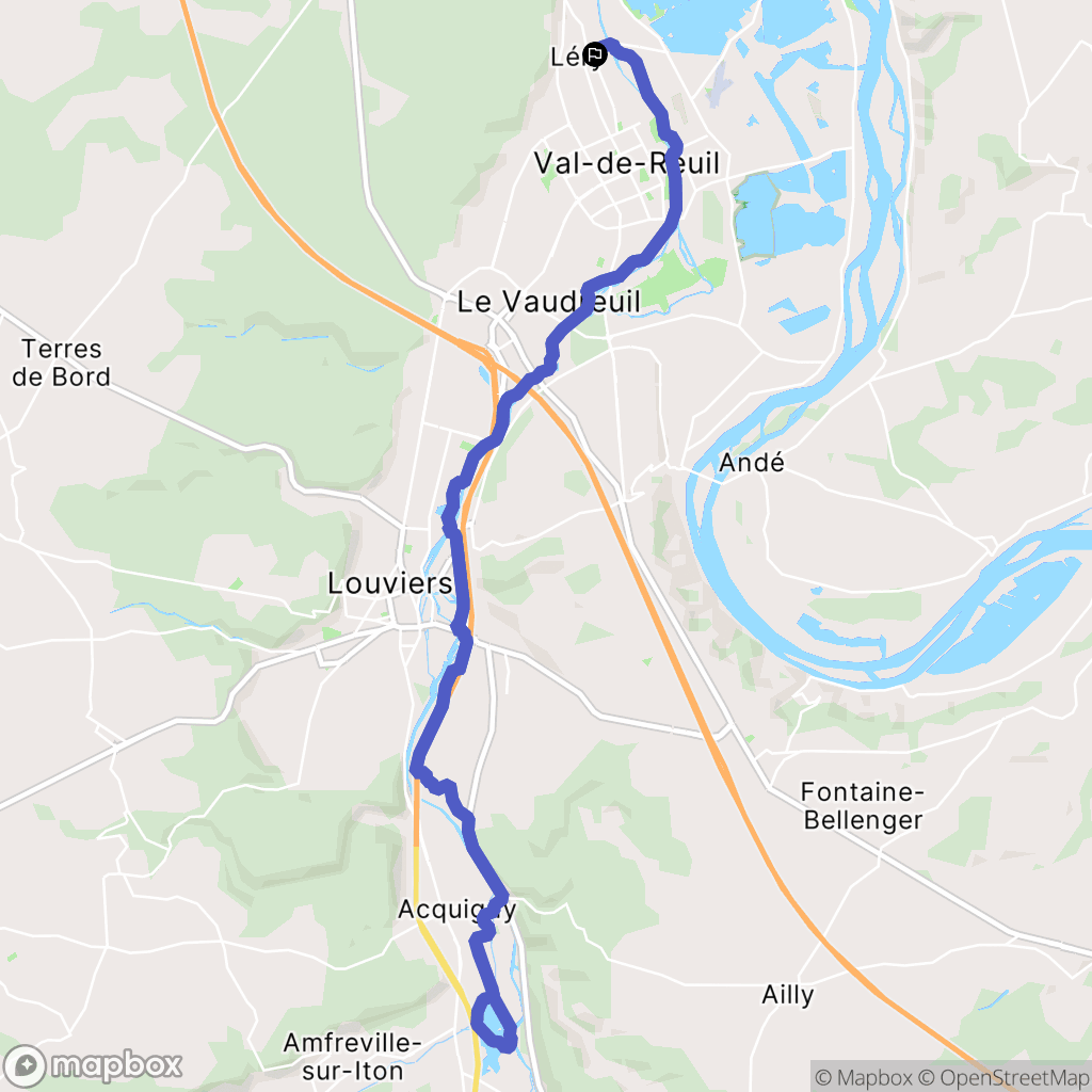 Léry : carte du parcours de randonnée - France