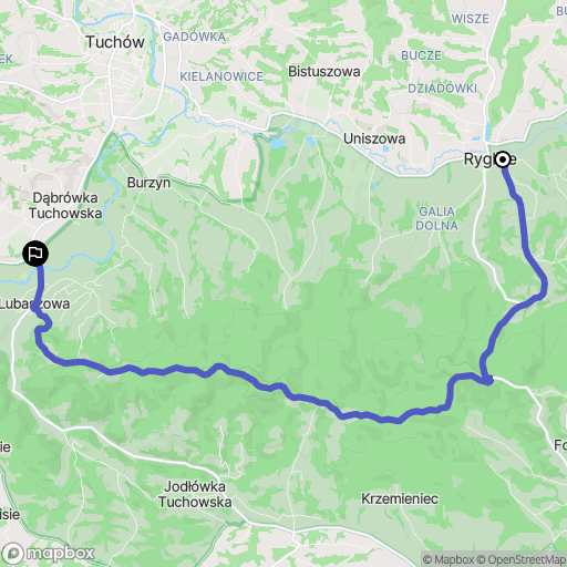 Ryglice: mapa trasy - Poland