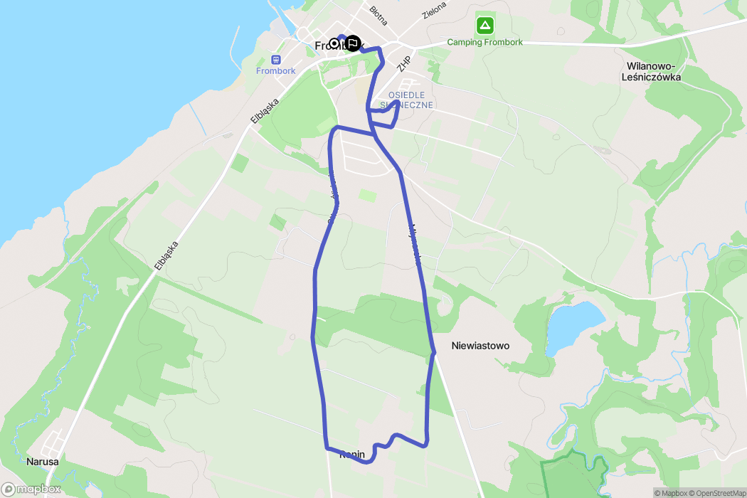 Frombork: mapa trasy - Poland
