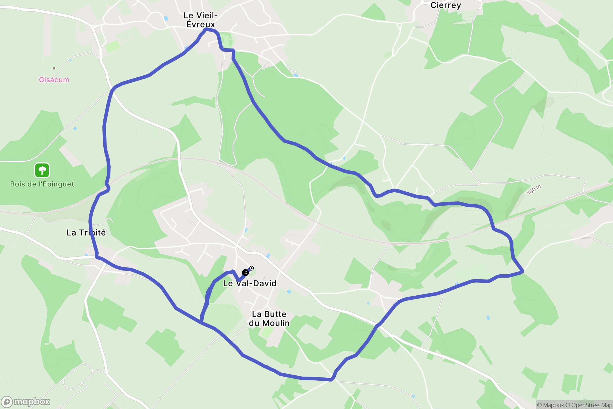Le Val-David : carte du parcours de randonnée - France