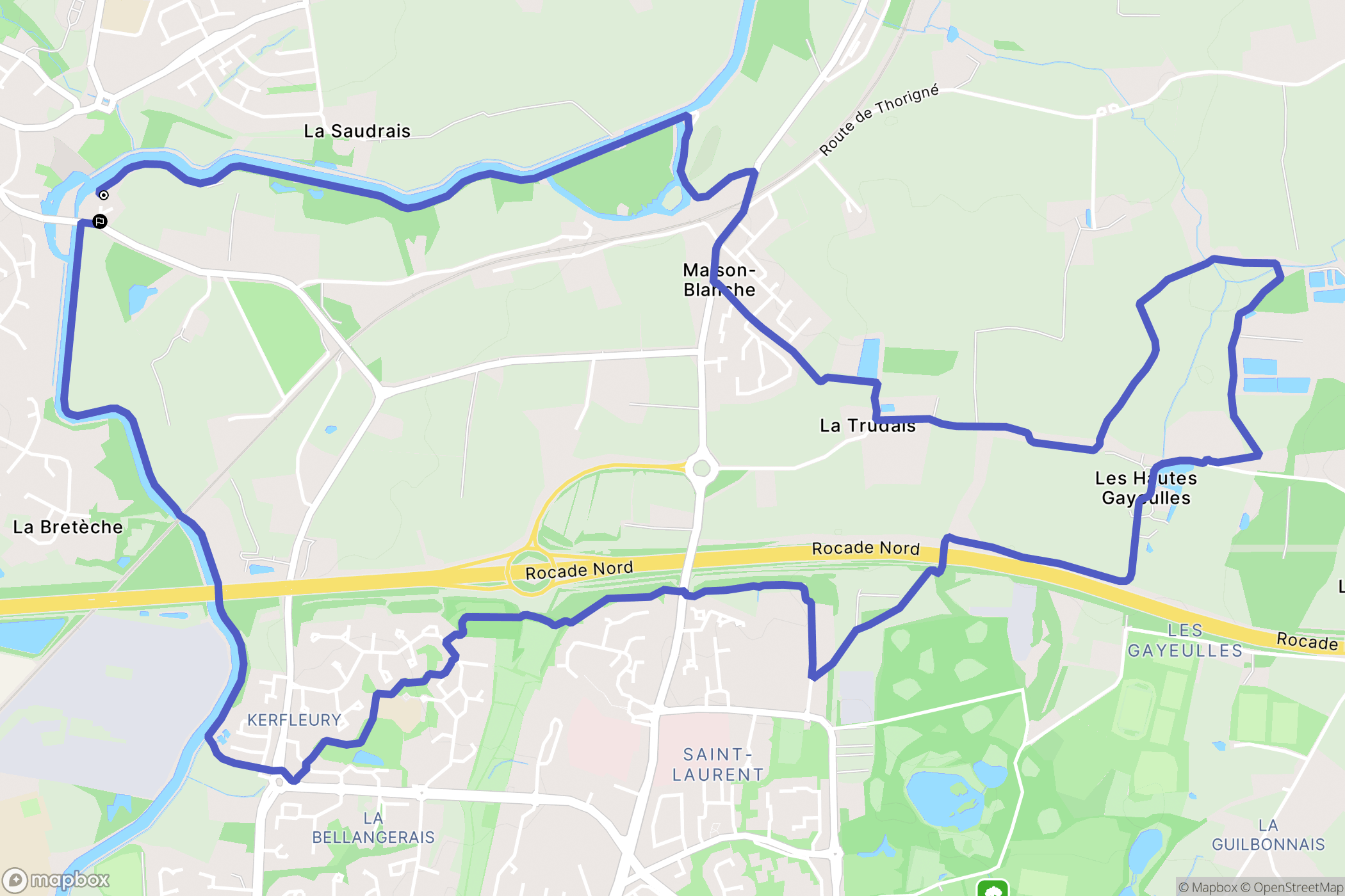 Saint-Grégoire : carte du parcours de randonnée - France