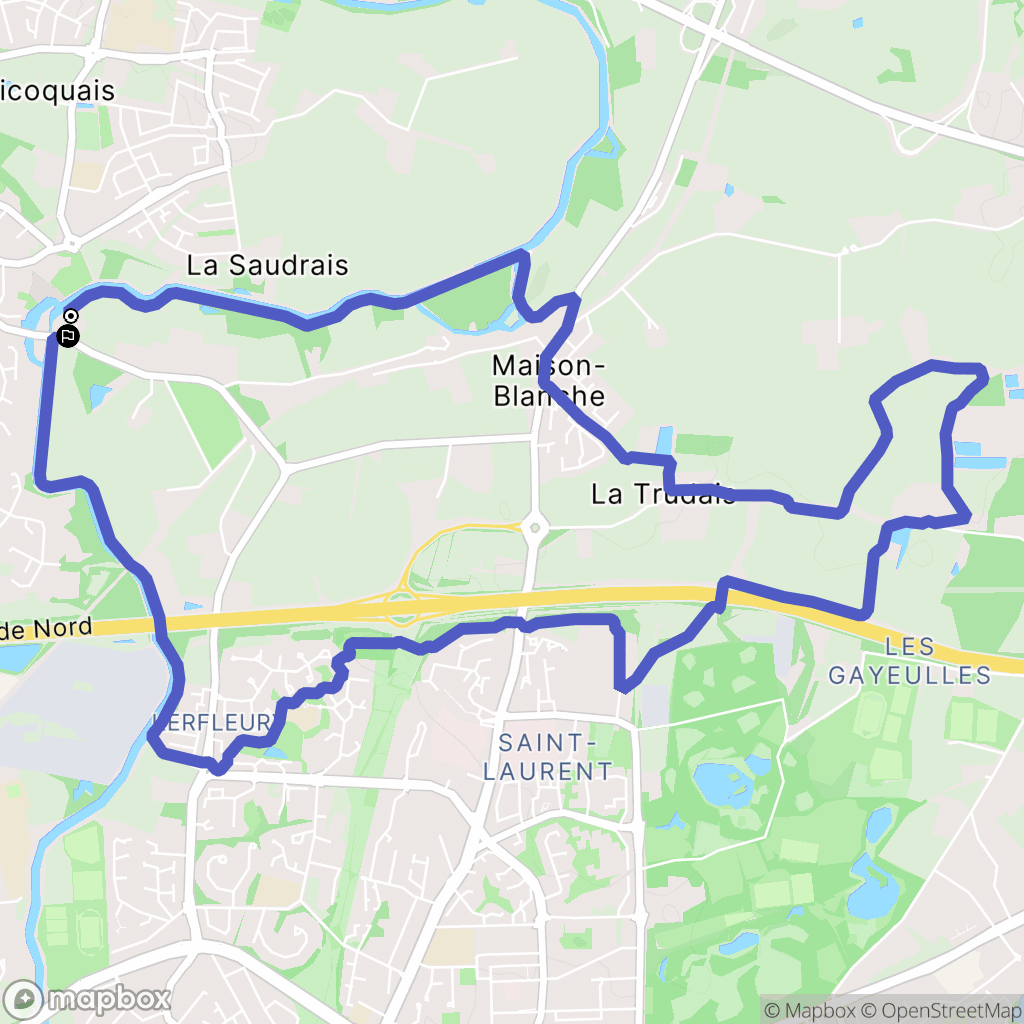 Saint-Grégoire : carte du parcours de randonnée - France