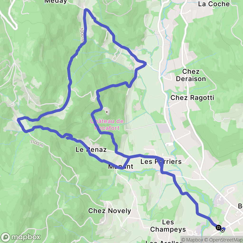Boëge : carte du parcours de randonnée - France