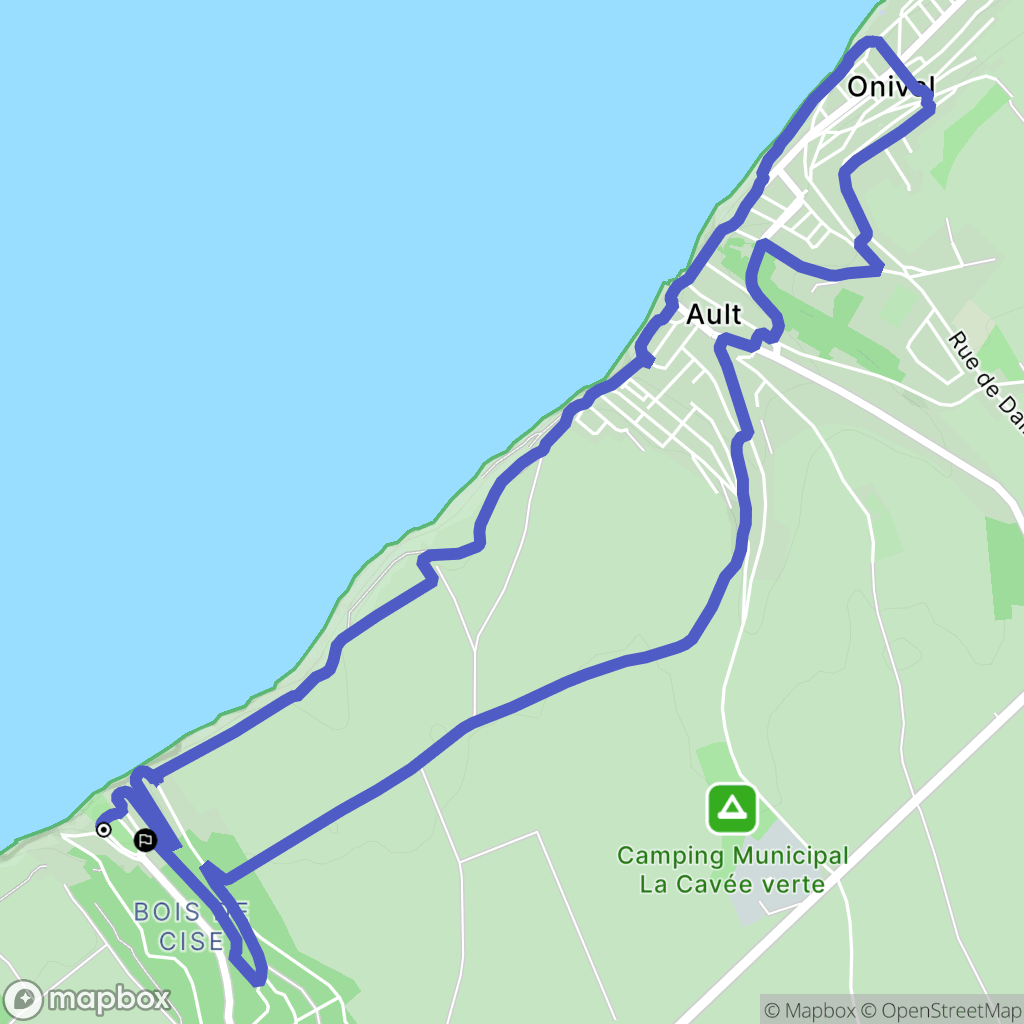 Ault : carte du parcours de randonnée - France