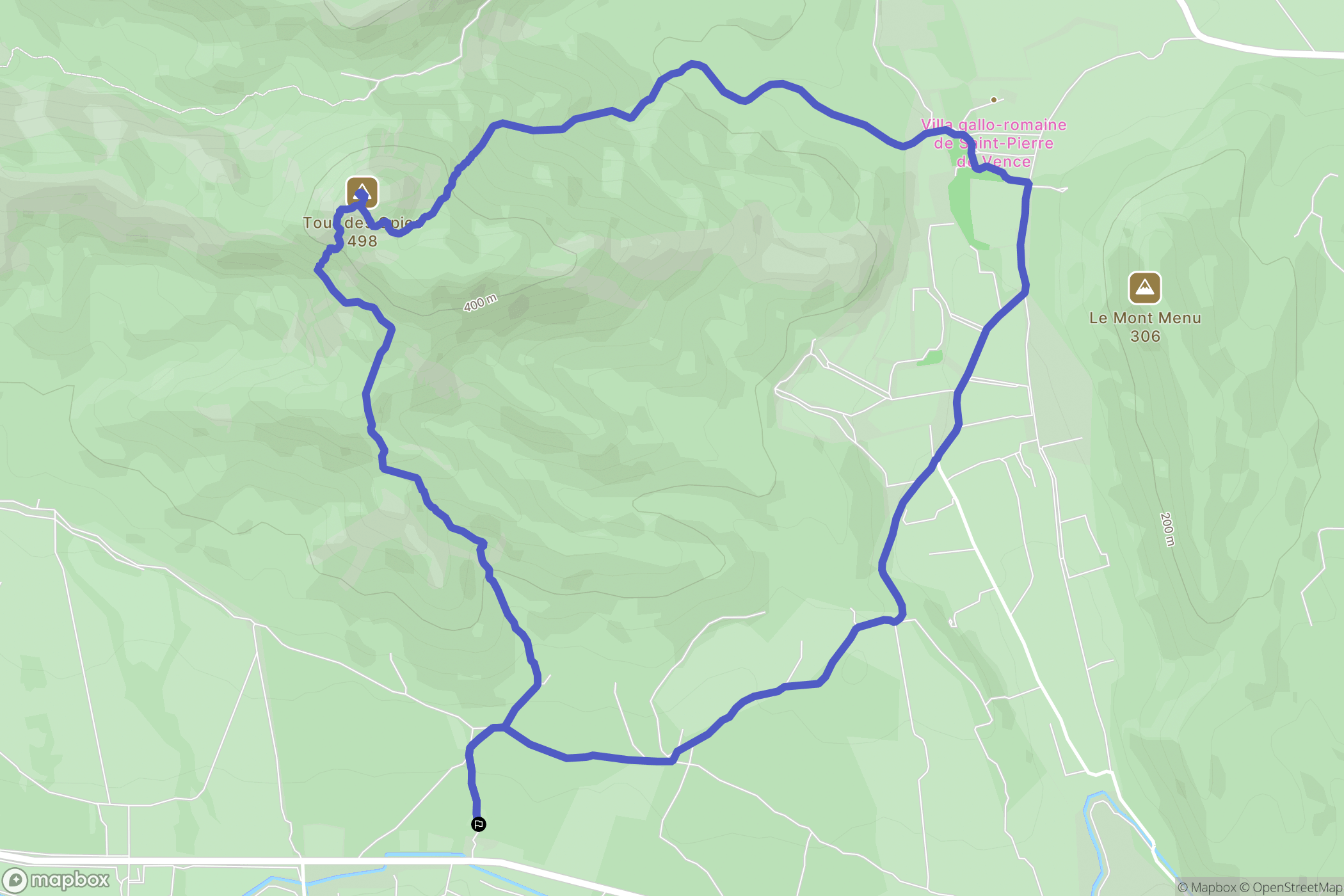 Eyguières : carte du parcours de randonnée - France