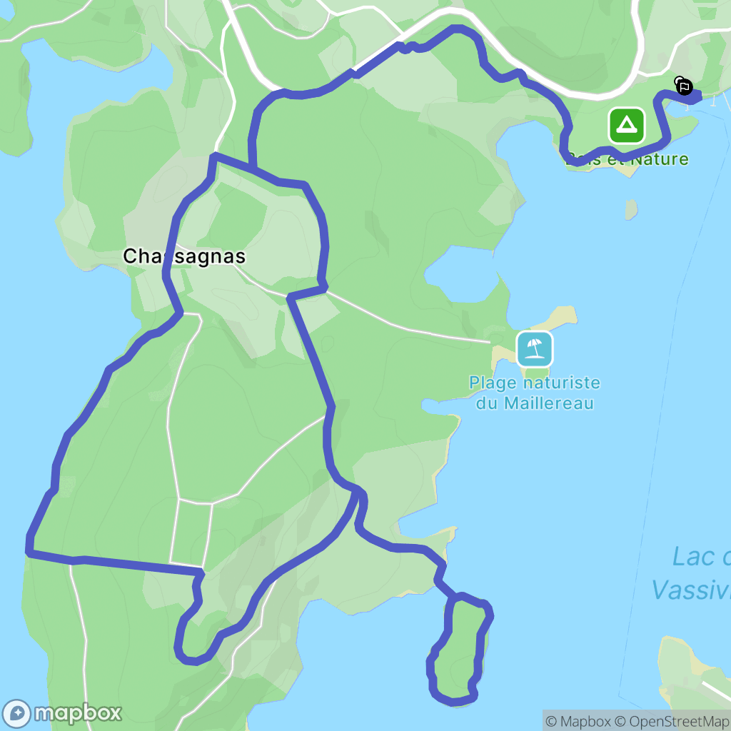 Royère-de-Vassivière : carte du parcours de randonnée - France