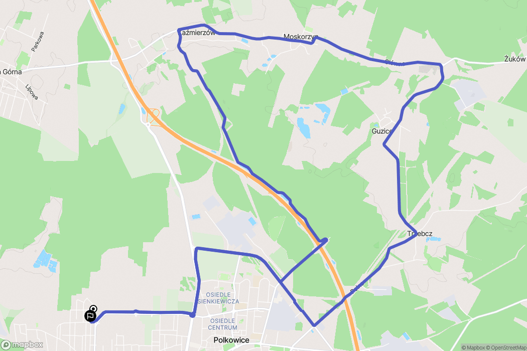 Polkowice: mapa trasy - Poland