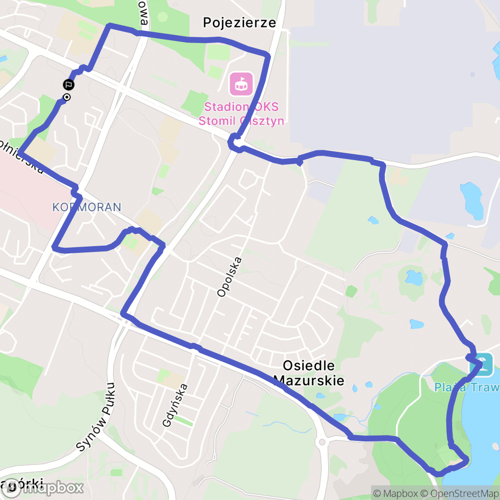 Olsztyn: mapa trasy - Poland