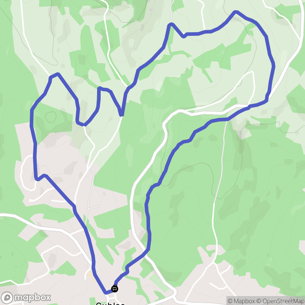 Cublac : carte du parcours de randonnée - France