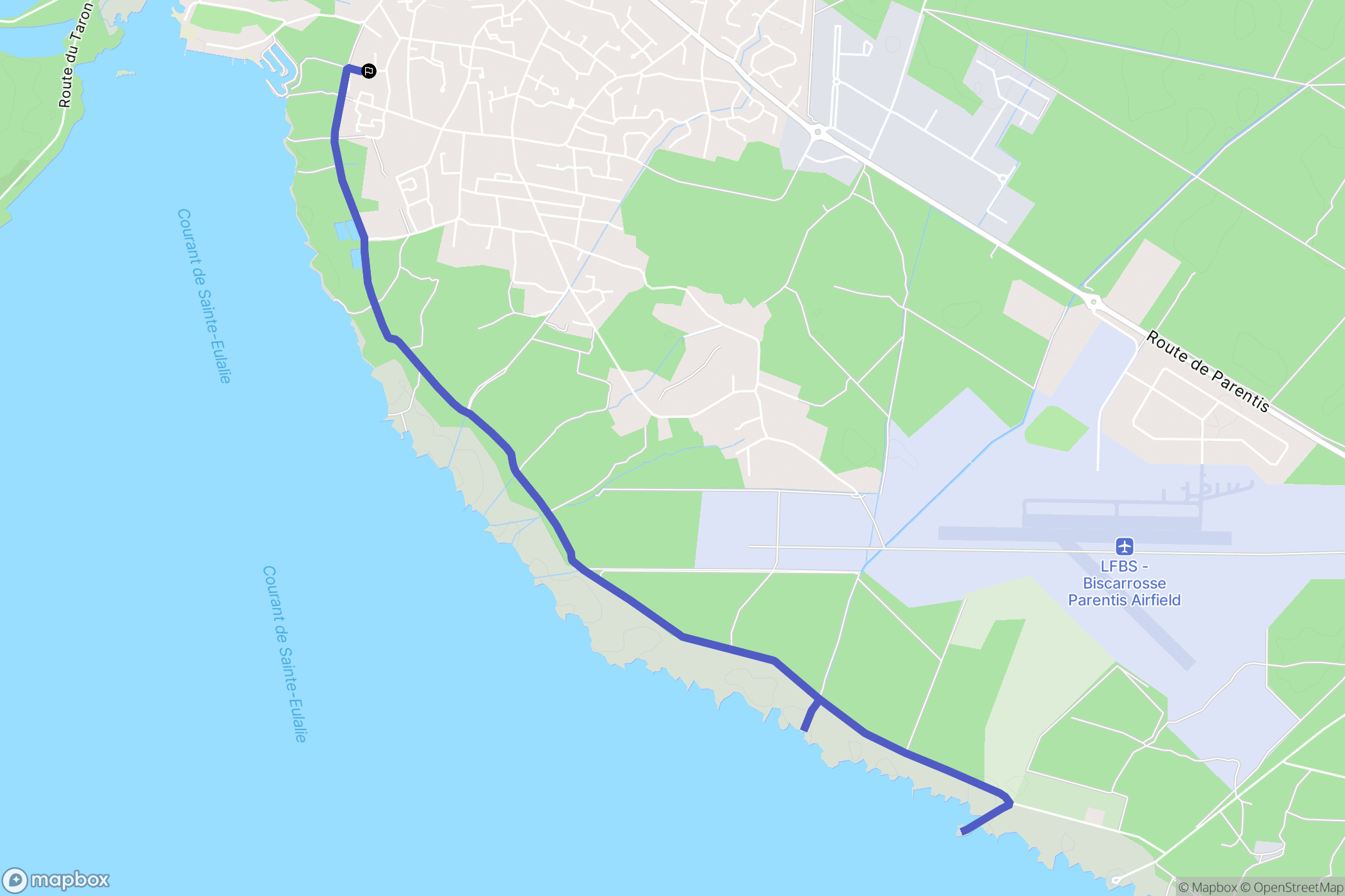 Biscarrosse : carte du parcours de randonnée - France