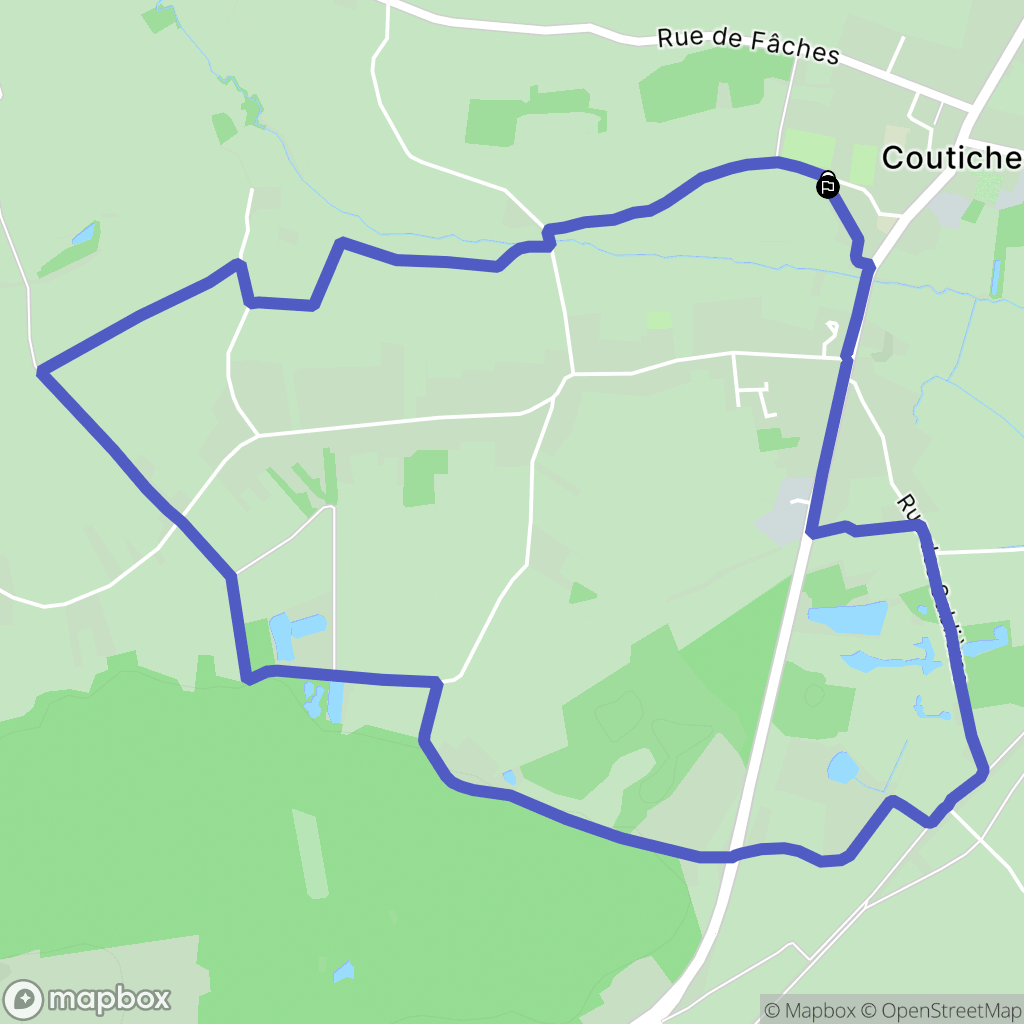 Coutiches : carte du parcours de randonnée - France