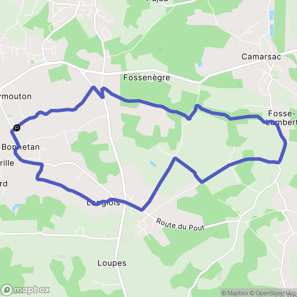 Bonnetan : carte du parcours de randonnée - France