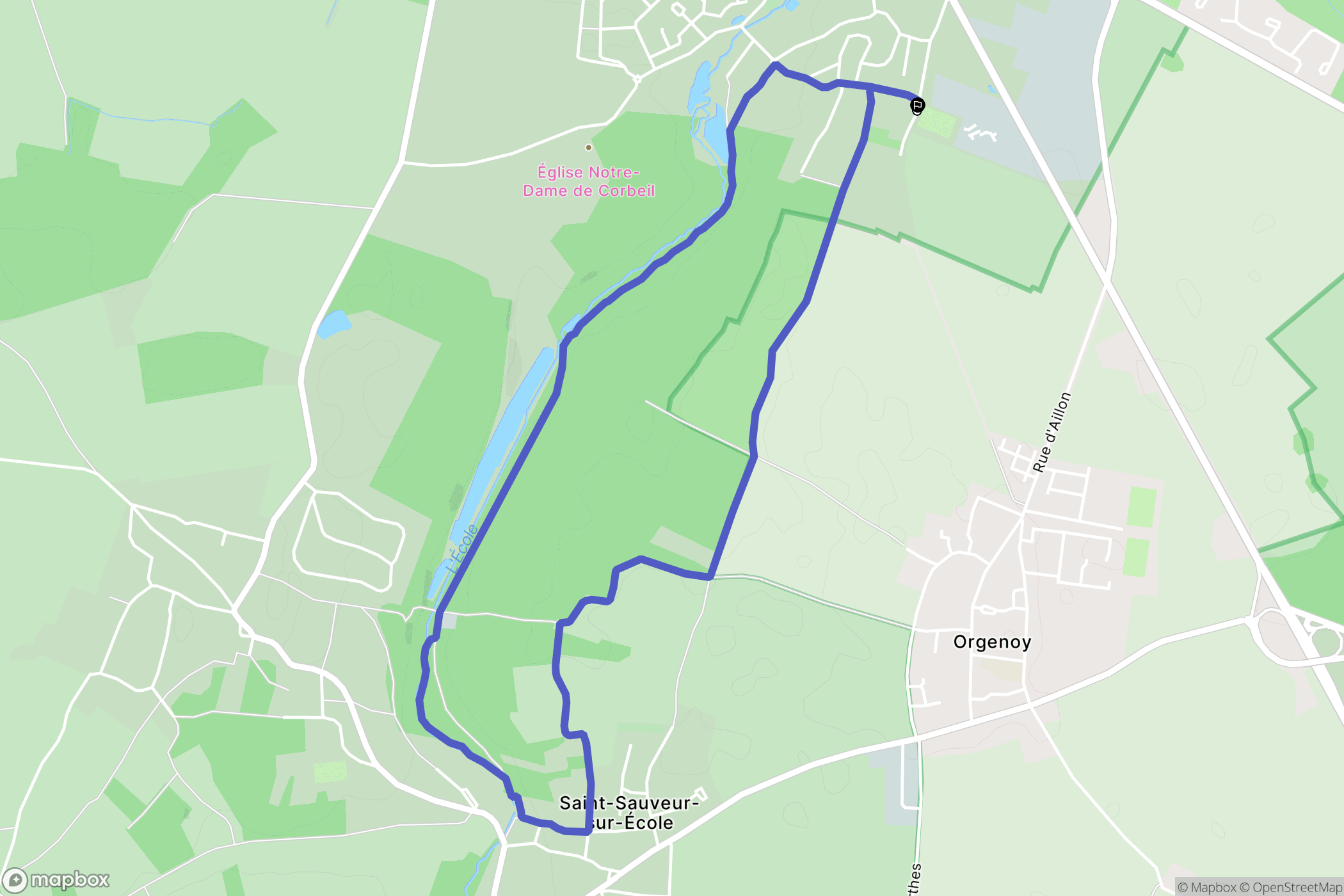 Pringy : carte du parcours de randonnée - France