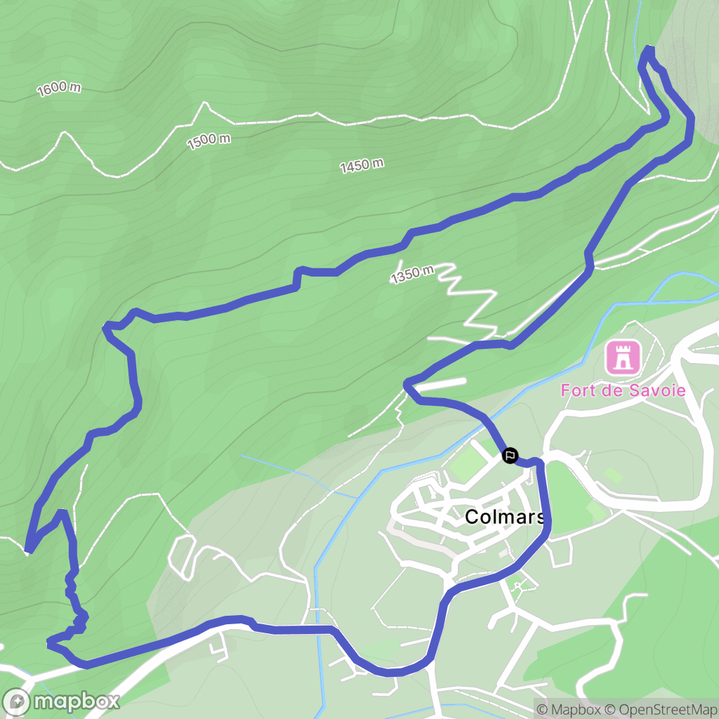 Colmars : carte du parcours de randonnée - France