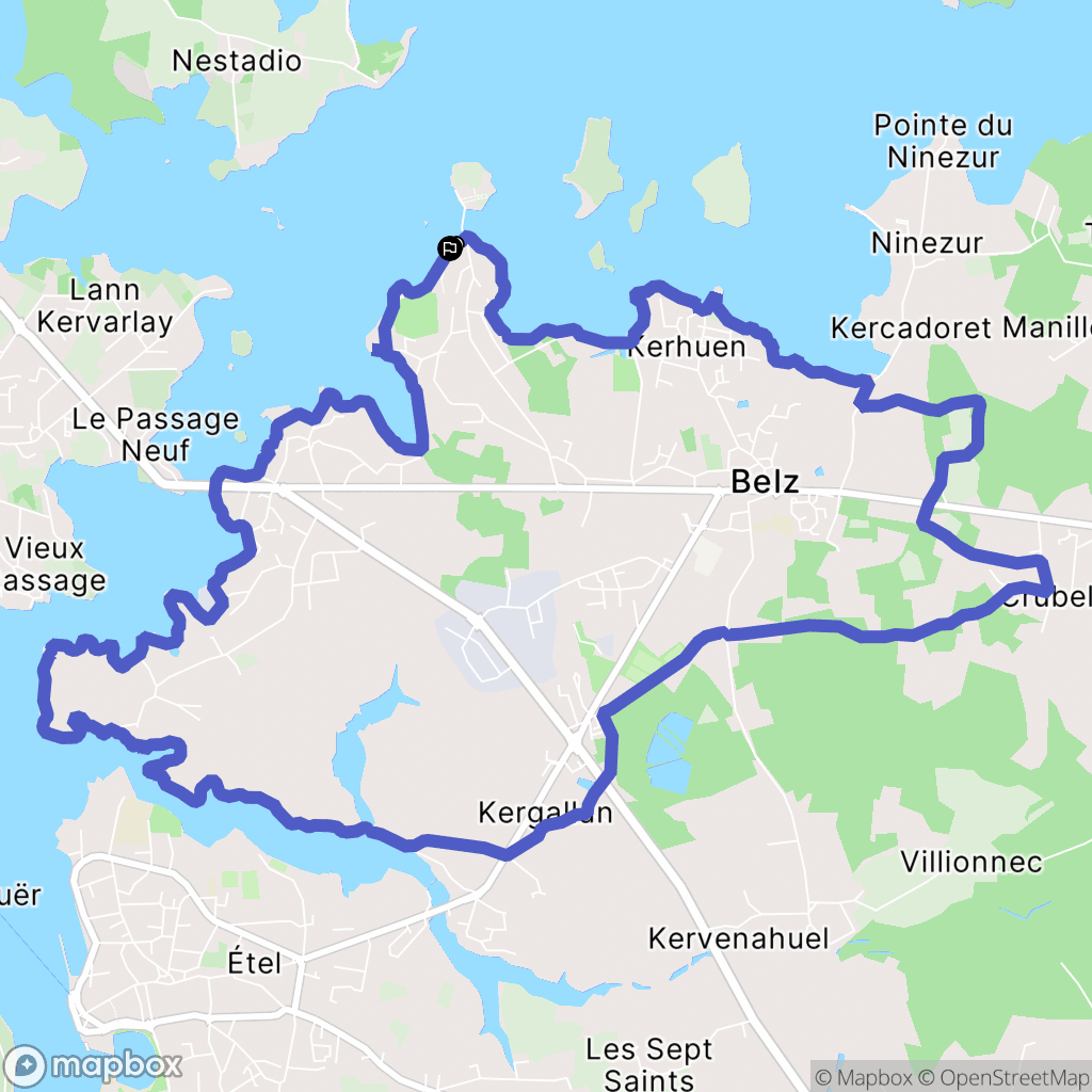 Belz : carte du parcours de randonnée - France